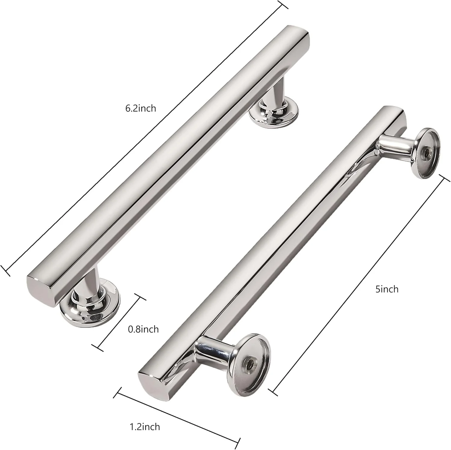 دستگیره کابینت آشپزخانه نیکل براق khtumeware بسته 10 عددی، 128 میلی متر، سخت افزار کابینت آشپزخانه برای کشوهای کمد و دراور