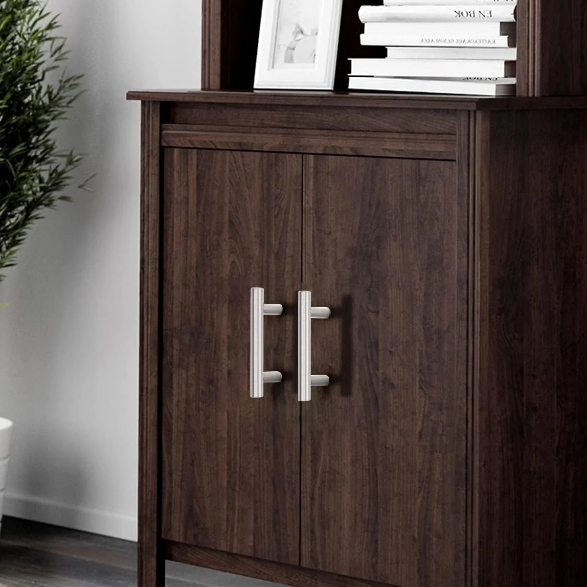 دستگیره های کابینت T شکل نیکل برس خورده Probrico، دستگیره های آشپزخانه استیل عمده فروشی، دستگیره های نیکل ساتن بسته 30 عددی نیکل PD201HSS64-30