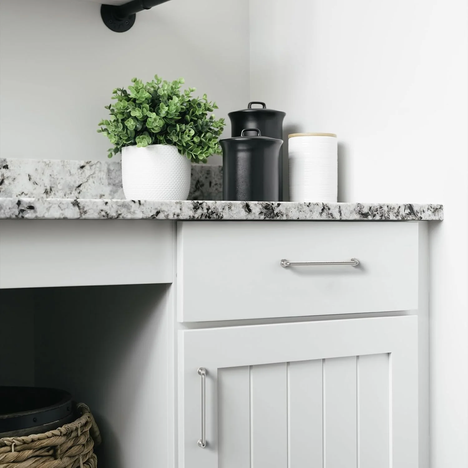 فُرنی ویر بسته 10 عددی دستگیره کابینت، مرکز سوراخ 128 میلی متر (5 اینچ)، نیکل برس خورده، دستگیره درب آشپزخانه، سخت افزار، دستگیره کشو، دستگیره درب کابینت آشپزخانه