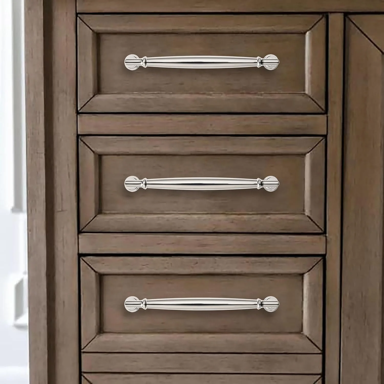 دستگیره کابینت نیکل براق khtumeware بسته 10 عددی، دستگیره های کابینت سخت افزار آشپزخانه برای دستگیره های کشو کمد