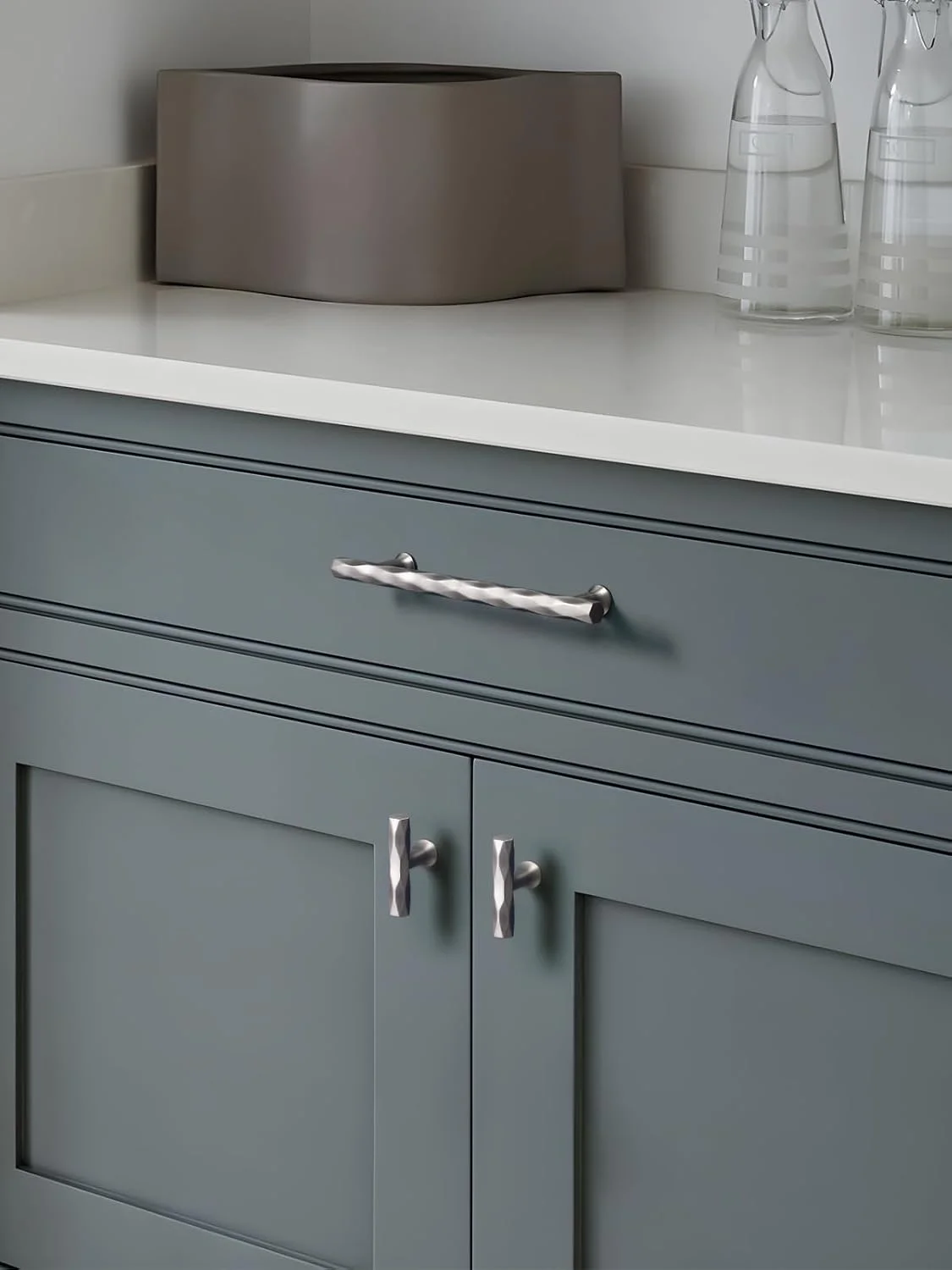 دستگیره کابینت نیکل برس خورده JIASENBAO، مرکز سوراخ 5 اینچی، بسته 10 عددی، دستگیره های نقره ای کابینت، سخت افزار تزئینی کشو آشپزخانه، کمد لباس، حمام، روشویی، سخت افزار کابینت لوزی