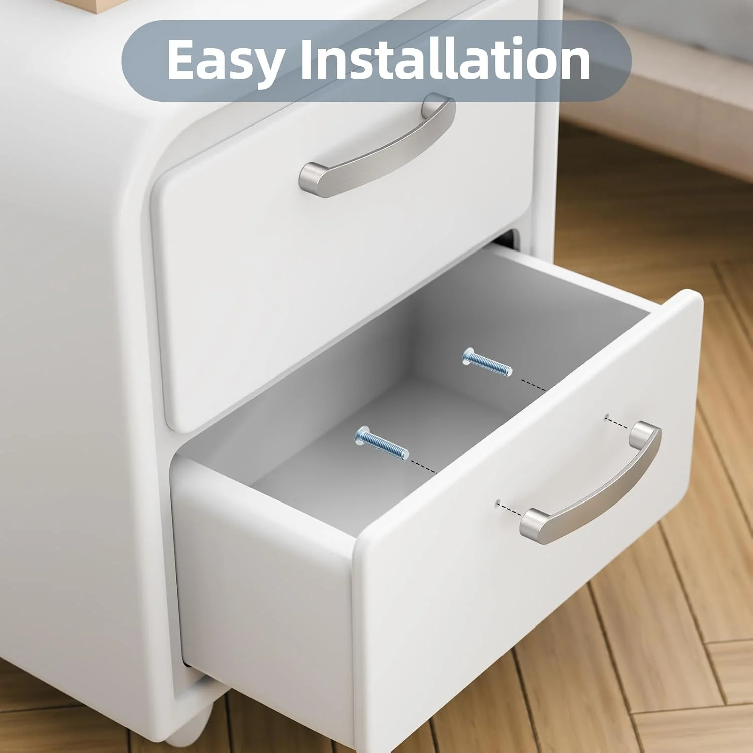 دستگیره کابینت نیکل برس خورده Furniware - بسته 10 عددی، فاصله مرکز سوراخ 128 میلی متر (5 اینچ)، سخت افزار مدرن کابینت آشپزخانه و حمام