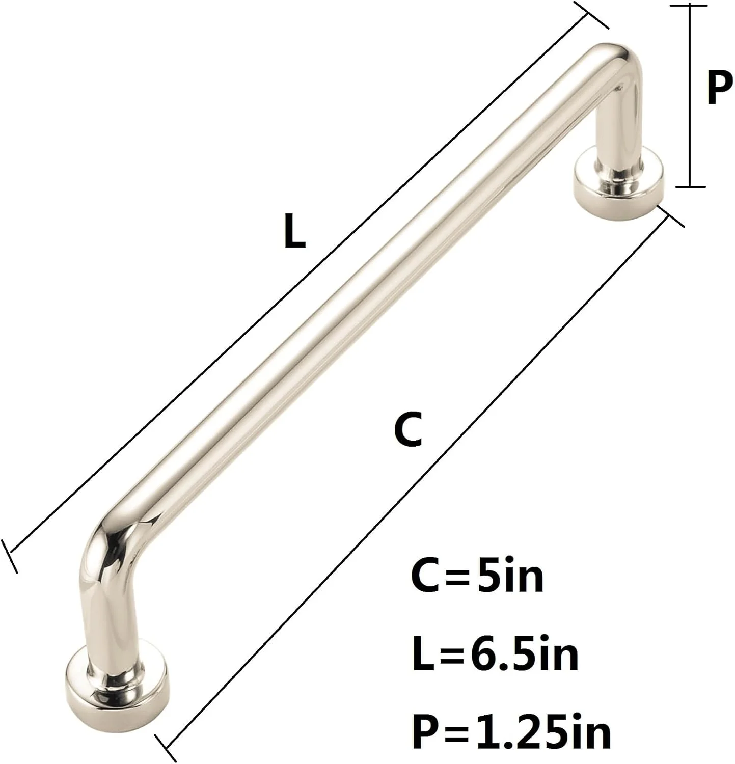 دستگیره کابینت نیکل براق Khtumeware بسته 10 عددی، 5 اینچ (128 میلی متر) فاصله سوراخ، دستگیره های کابینت سخت افزار آشپزخانه میله ای مستقیم برای کابینت و کشو