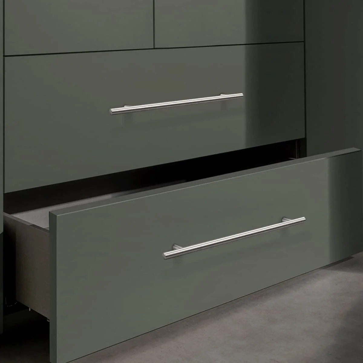 دستگیره کابینت پروبریكو، بسته 10 عددی، 25.4 سانتی‌متری، نیکل برس خورده، دستگیره T شکل استیل ضد زنگ برای کابینت آشپزخانه، کشو و کمد