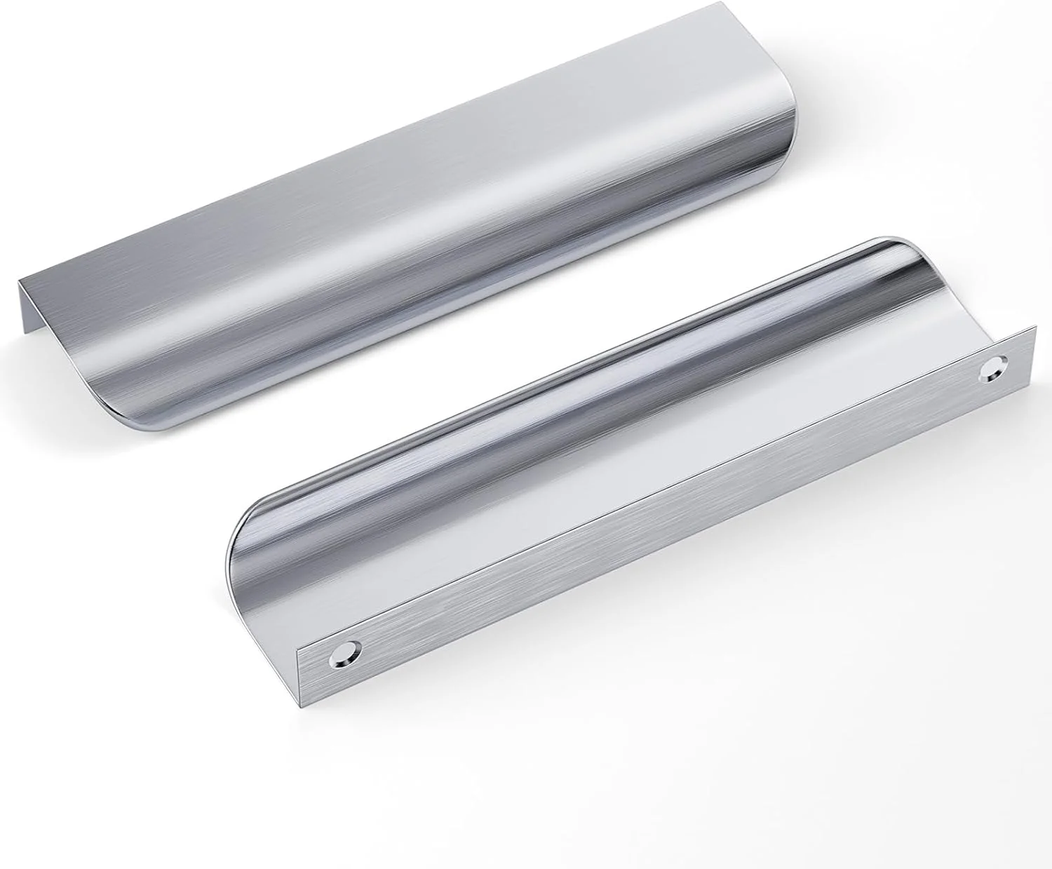 گلدن وارم بسته 10 عددی دستگیره کابینت نیکل برس خورده 128 میلی‌متری (5 اینچی)، دستگیره مدرن کشو، دستگیره لبه انگشتی آلومینیومی، دستگیره پروفیل منحنی، دستگیره مخفی مبلمان، دستگیره کمد لباس نیکل برس خورده