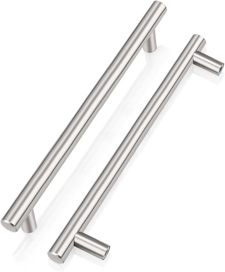 دستگیره درب کابینت آشپزخانه پروبریكو، نیکل برس خورده - 128 میلی متر، 10 عدد دستگیره استیل ضد زنگ کابینت، کشو، دستگیره میله ای T شکل
