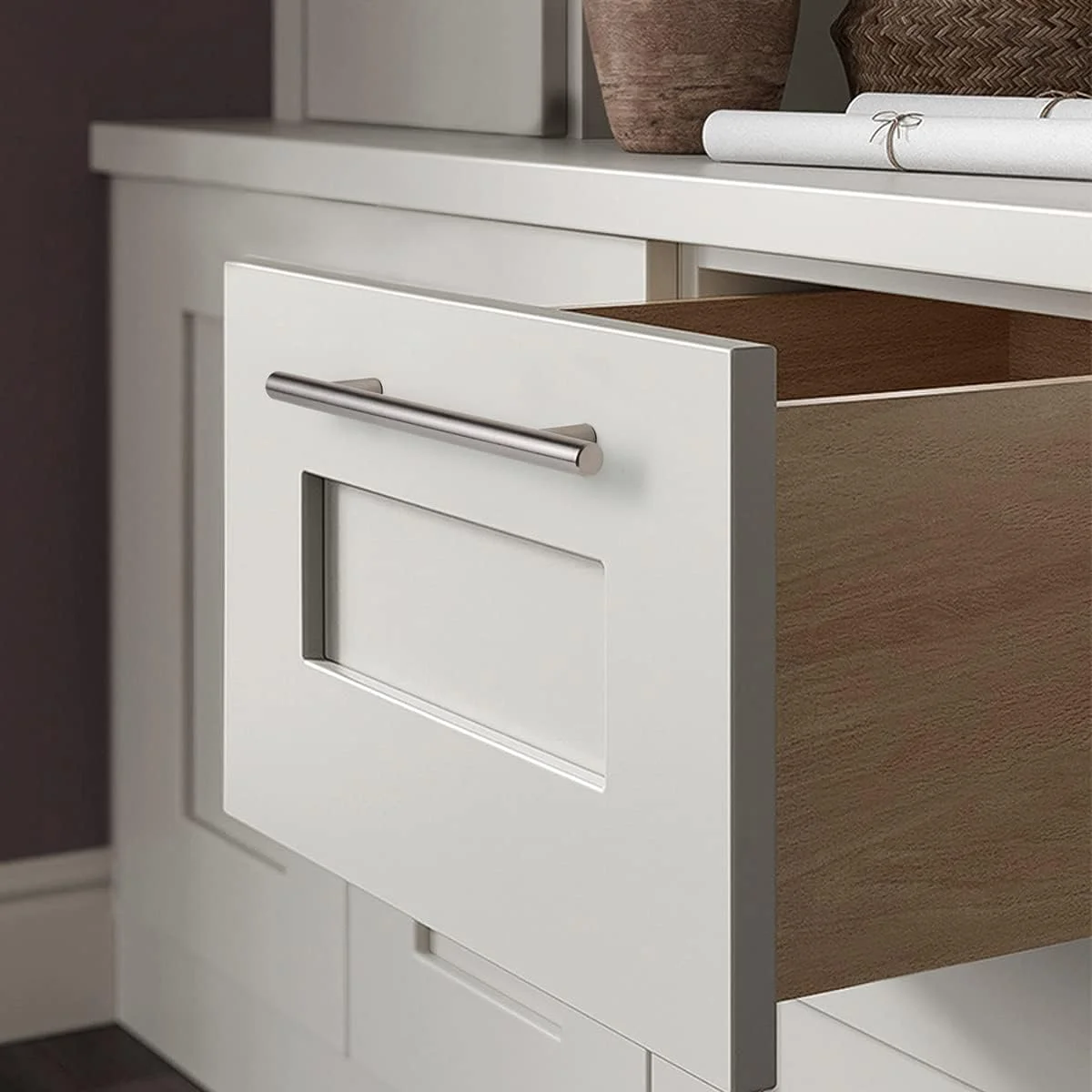 دستگیره درب کابینت آشپزخانه پروبریكو، نیکل برس خورده - 128 میلی متر، 10 عدد دستگیره استیل ضد زنگ کابینت، کشو، دستگیره میله ای T شکل