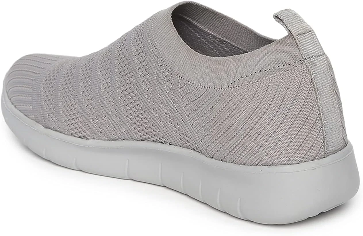 کفش ورزشی زنانه مارک لویر، سبک وزن، بافتنی، مناسب ورزش، دویدن و پیاده روی، خاکستری، سایز 38 اروپا