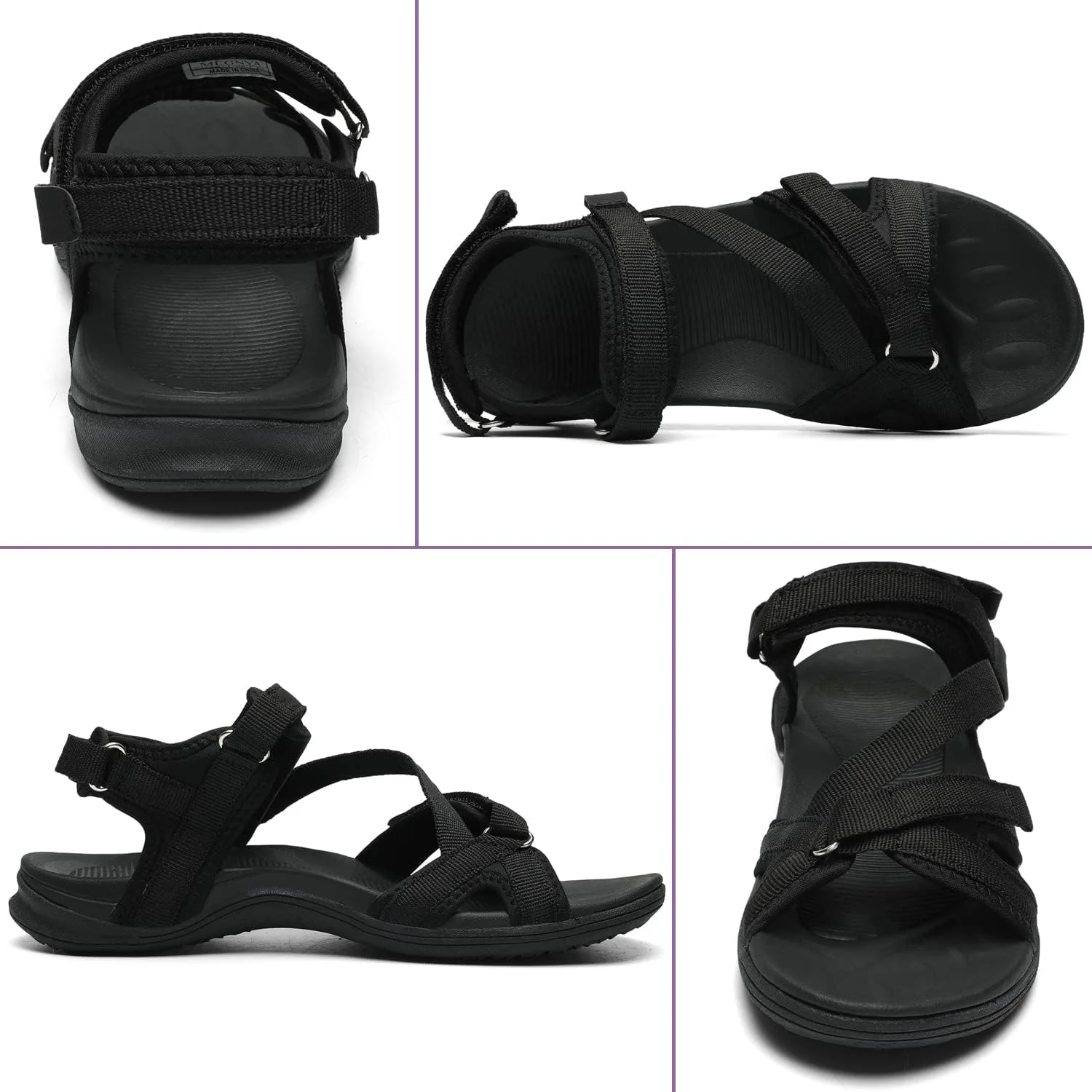 صندل های پیاده روی راحت زنانه، صندل های ضد لغزش مناسب پیاده روی، ضد آب برای کمپینگ در فضای باز، صندل های ورزشی سبک وزن با بندهای قابل تنظیم