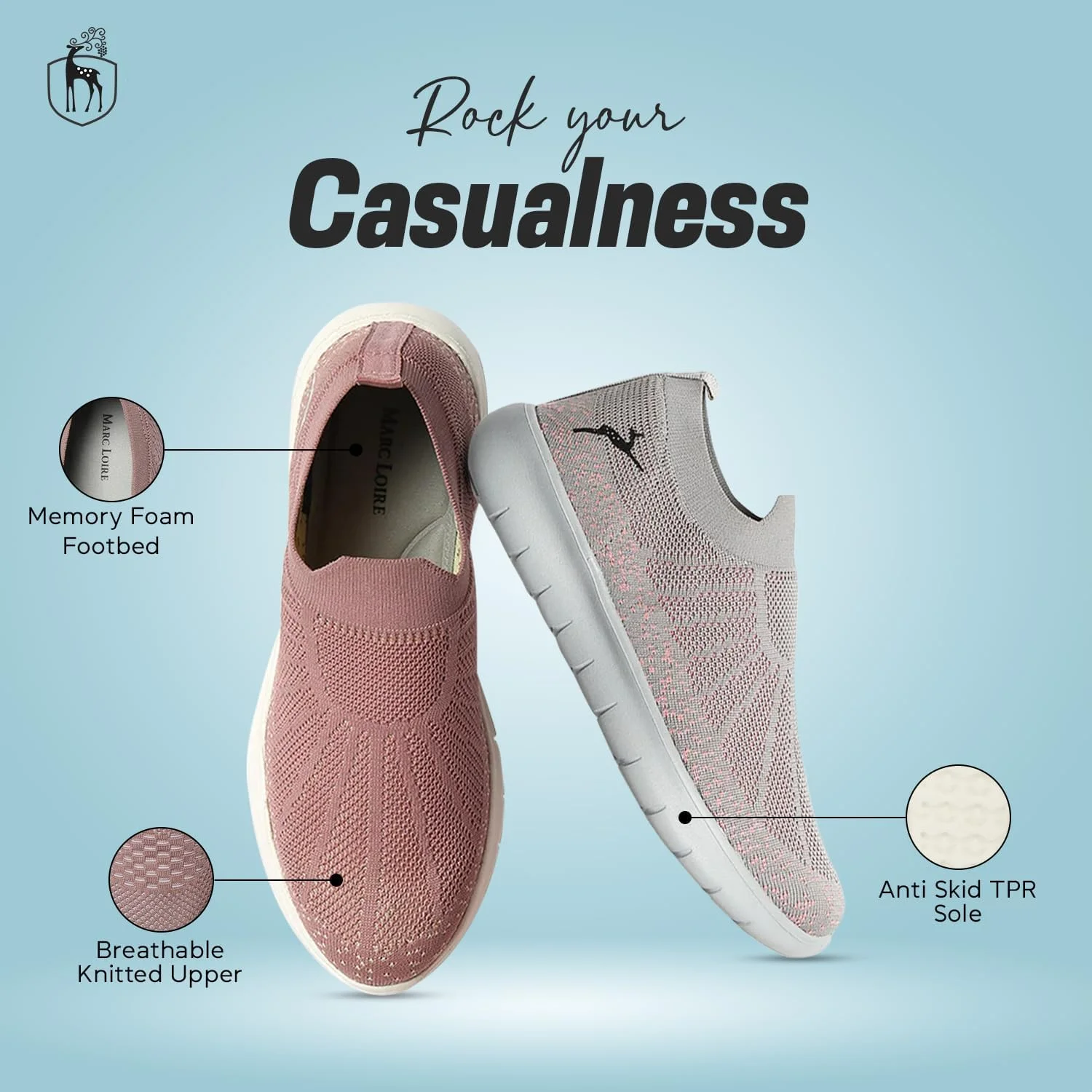 کفش ورزشی سبک وزن زنانه مارک لویر، مناسب ورزش، دو و پیاده روی