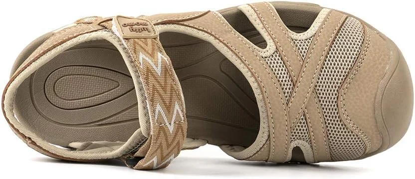 صندل های پیاده روی زنانه Luffymomo، صندل های ورزشی ساحلی با انگشت بسته مناسب فضای باز