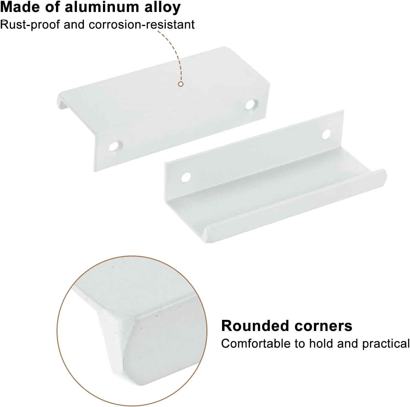 دستگیره لبه انگشتی کابینت سورسیینگ مپ، 10 عدد، 80 میلی متر / 3.15 اینچ، دستگیره مخفی پشتی آلیاژ آلومینیوم برای کابینت کشو آشپزخانه منزل، سفید دستگیره لبه انگشتی کابینت سورسیینگ مپ، 10 عدد، 80 میلی متر / 3.15 اینچ، دستگیره مخفی پشتی آلیاژ آلومینیوم برای کابینت کشو آشپزخانه منزل، سفید