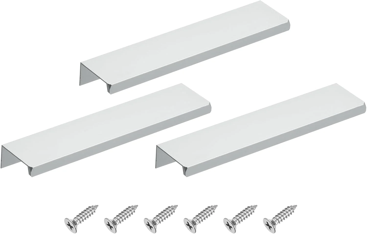 سورسینگ مپ دستگیره لبه انگشتی کابینت، 3 عدد 150 میلی متر / 5.91 اینچ آلیاژ آلومینیوم نصب پشتی دستگیره های مخفی کابینت دستگیره پنهان برای کابینت کشو آشپزخانه منزل، نقره ای سورسینگ مپ دستگیره لبه انگشتی کابینت، 3 عدد 150 میلی متر / 5.91 اینچ آلیاژ آلومینیوم نصب پشتی دستگیره های مخفی کابینت دستگیره پنهان برای کابینت کشو آشپزخانه منزل، نقره ای