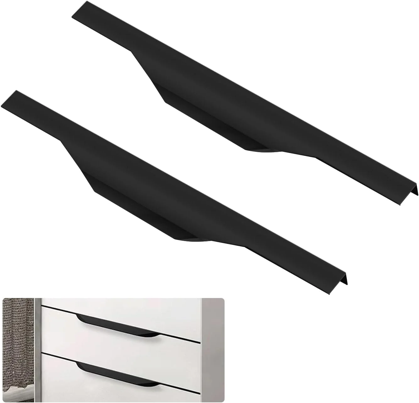 دستگیره مخفی کابینت SNOMEL آلیاژ آلومینیوم 2 عددی، دستگیره لبه کابینت 30 سانتی متری، دستگیره کشویی مخفی برای کمد دیواری، آشپزخانه، کشوهای حمام (مشکی) دستگیره مخفی کابینت SNOMEL آلیاژ آلومینیوم 2 عددی، دستگیره لبه کابینت 30 سانتی متری، دستگیره کشویی مخفی برای کمد دیواری، آشپزخانه، کشوهای حمام (مشکی)