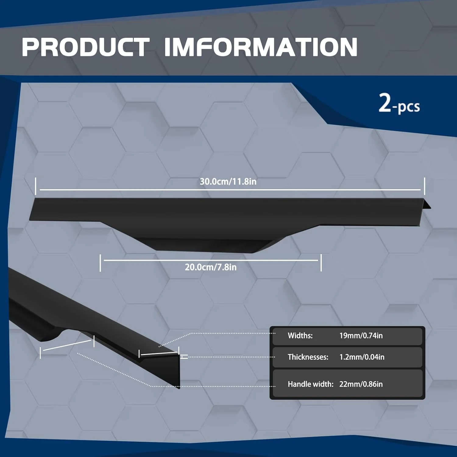 دستگیره مخفی کابینت SNOMEL آلیاژ آلومینیوم 2 عددی، دستگیره لبه کابینت 30 سانتی متری، دستگیره کشویی مخفی برای کمد دیواری، آشپزخانه، کشوهای حمام (مشکی) دستگیره مخفی کابینت SNOMEL آلیاژ آلومینیوم 2 عددی، دستگیره لبه کابینت 30 سانتی متری، دستگیره کشویی مخفی برای کمد دیواری، آشپزخانه، کشوهای حمام (مشکی)