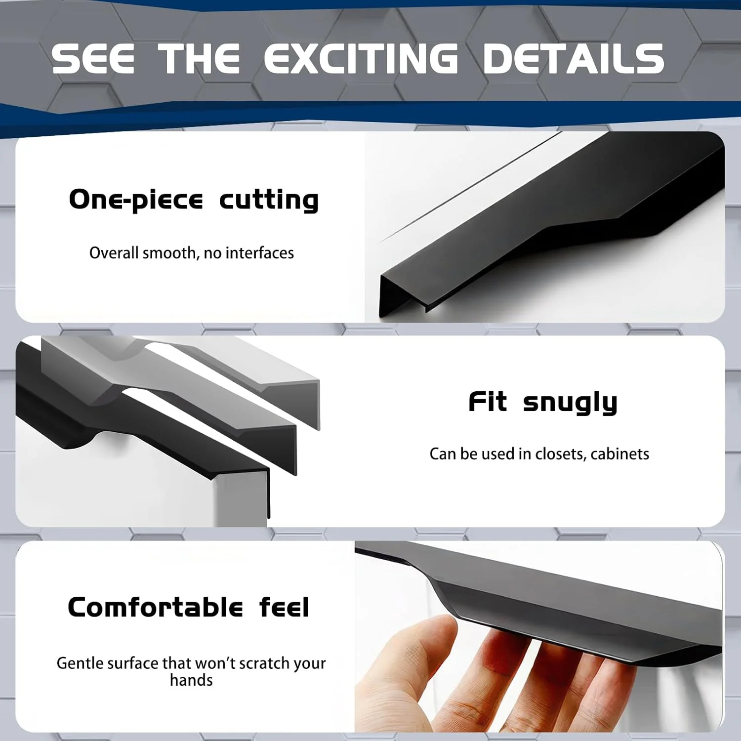 دستگیره مخفی کابینت SNOMEL آلیاژ آلومینیوم 2 عددی، دستگیره لبه کابینت 30 سانتی متری، دستگیره کشویی مخفی برای کمد دیواری، آشپزخانه، کشوهای حمام (مشکی) دستگیره مخفی کابینت SNOMEL آلیاژ آلومینیوم 2 عددی، دستگیره لبه کابینت 30 سانتی متری، دستگیره کشویی مخفی برای کمد دیواری، آشپزخانه، کشوهای حمام (مشکی)