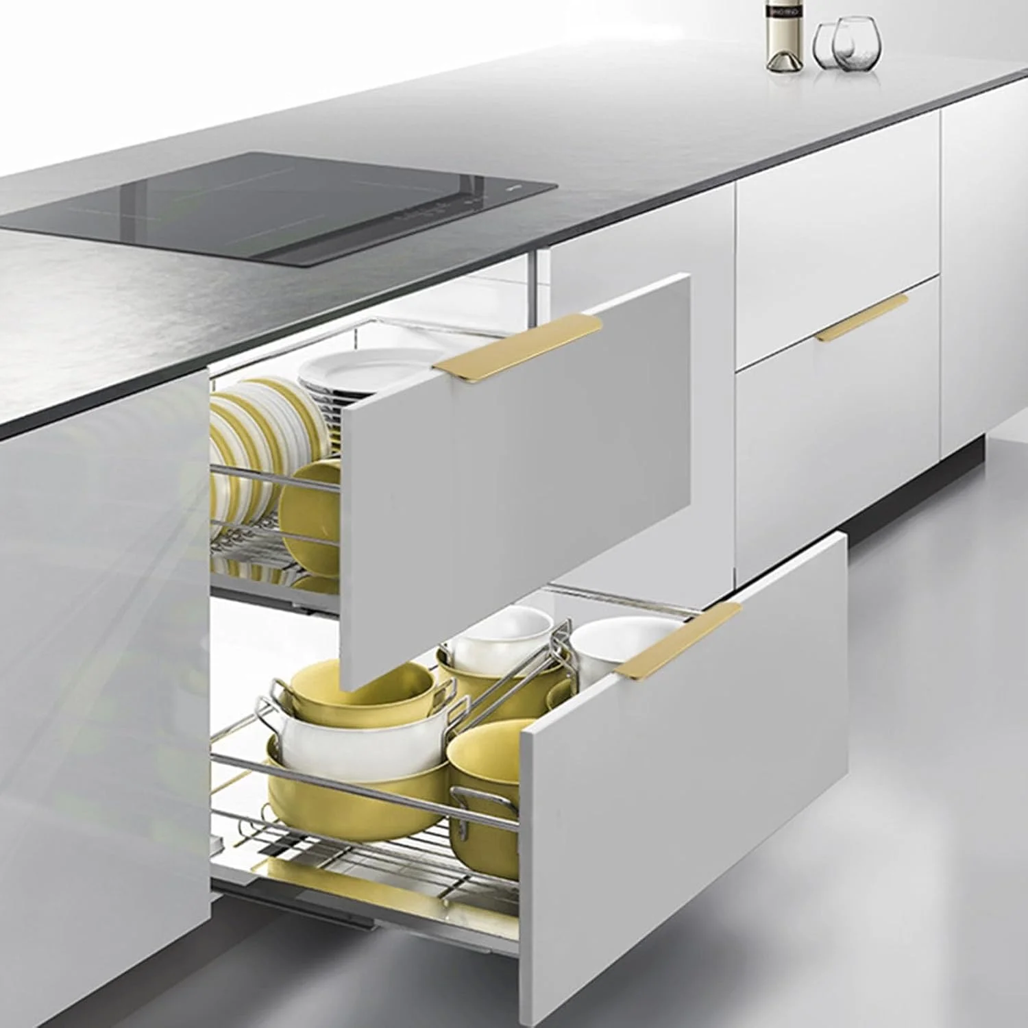 ست چهارتایی دستگیره کابینت قابل حمل برای کشوهای مینیمالیستی، دستگیره های مقاوم آلیاژ آلومینیوم، سخت افزار مدرن آشپزخانه، دستگیره انگشتی ست چهارتایی دستگیره کابینت قابل حمل برای کشوهای مینیمالیستی، دستگیره های مقاوم آلیاژ آلومینیوم، سخت افزار مدرن آشپزخانه، دستگیره انگشتی