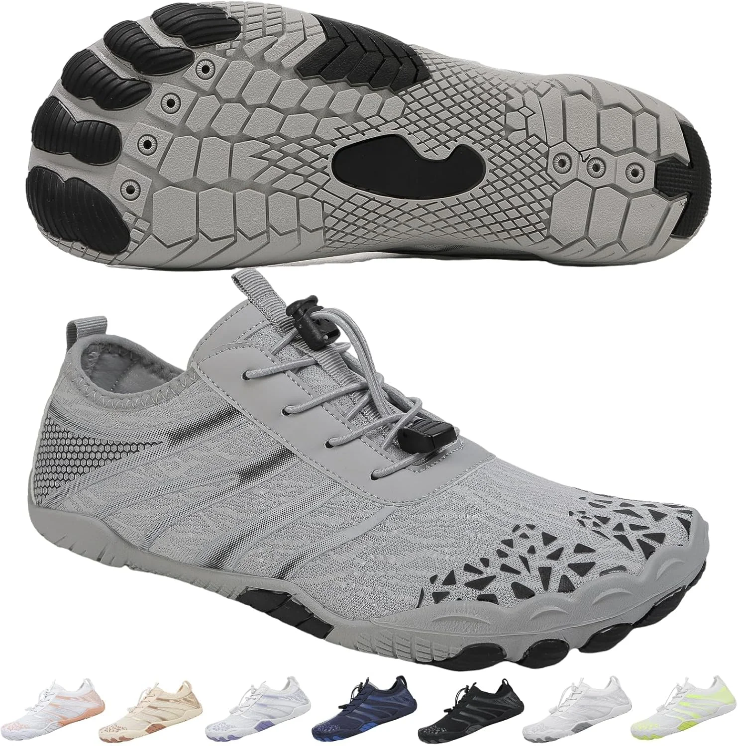 کفش های پیاده روی بارهفوت KASTWAVE برای زنان و مردان، تنفسی، ضد لغزش، کفش ورزشی با فضای پنجه، کفش های آبی برای پیاده روی، مناسب برای نوروپاتی، راحتی زمینی، زیره صفر، سایز 43 EU پهن