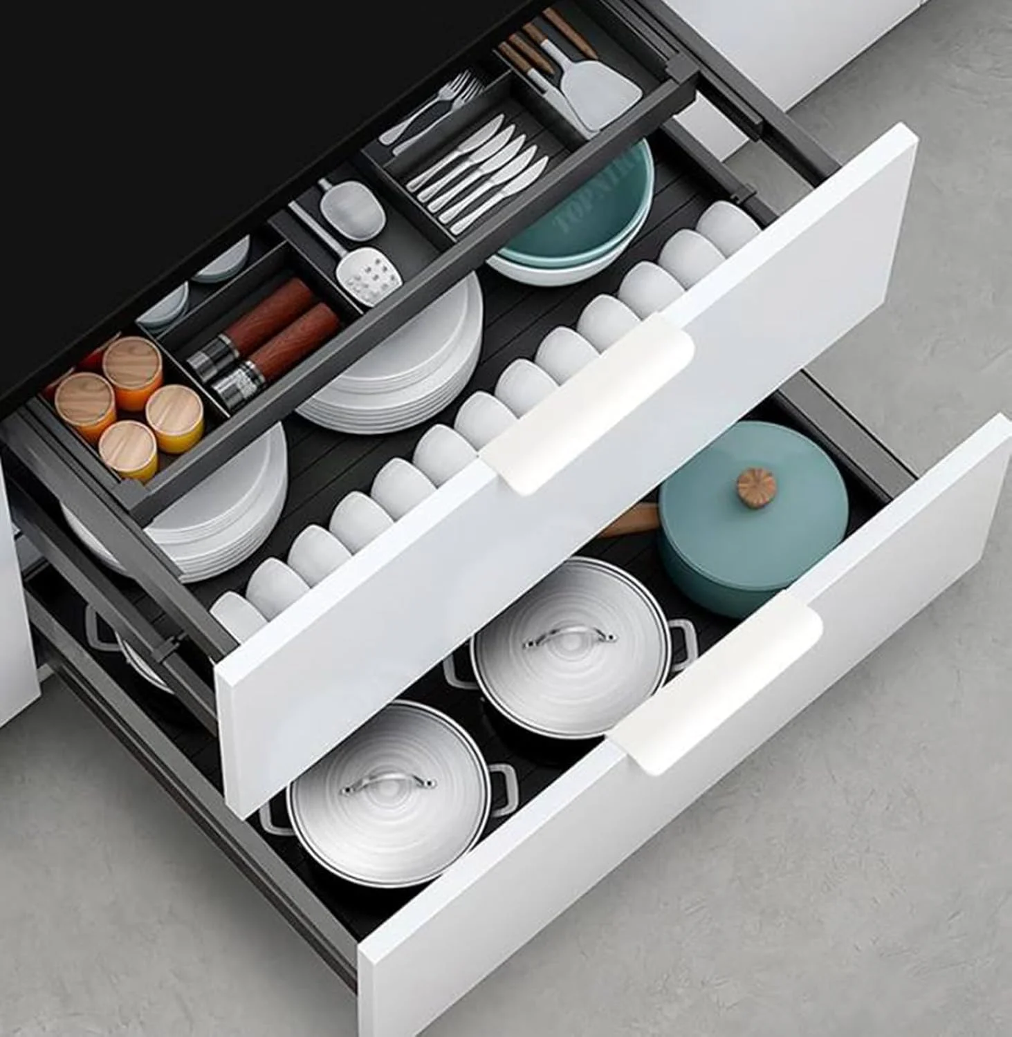 دستگیره مخفی کابینت آشپزخانه SANJIAOJIA، دستگیره درب کمد، کشو، کمد دیواری اتاق خواب، دستگیره لبه انگشتی فرورفته، دستگیره پروفیل، سخت افزار آلومینیومی سفید براق (طول: 200 میلی متر)