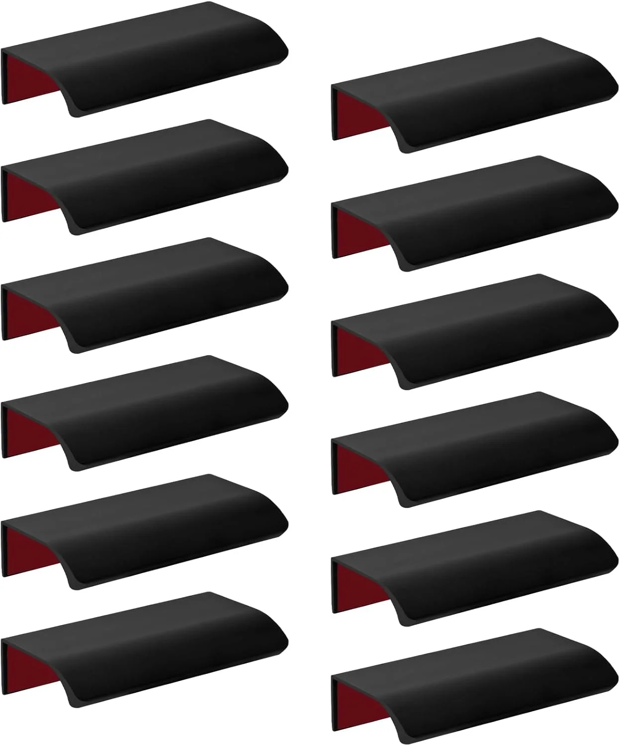 Qjaiune بسته 12 عددی دستگیره کشو خود چسب، دستگیره لبه انگشتی پشتی 3.15 اینچی مشکی، دستگیره مخفی کابینت بدون نیاز به سوراخ کاری برای کابینت آشپزخانه