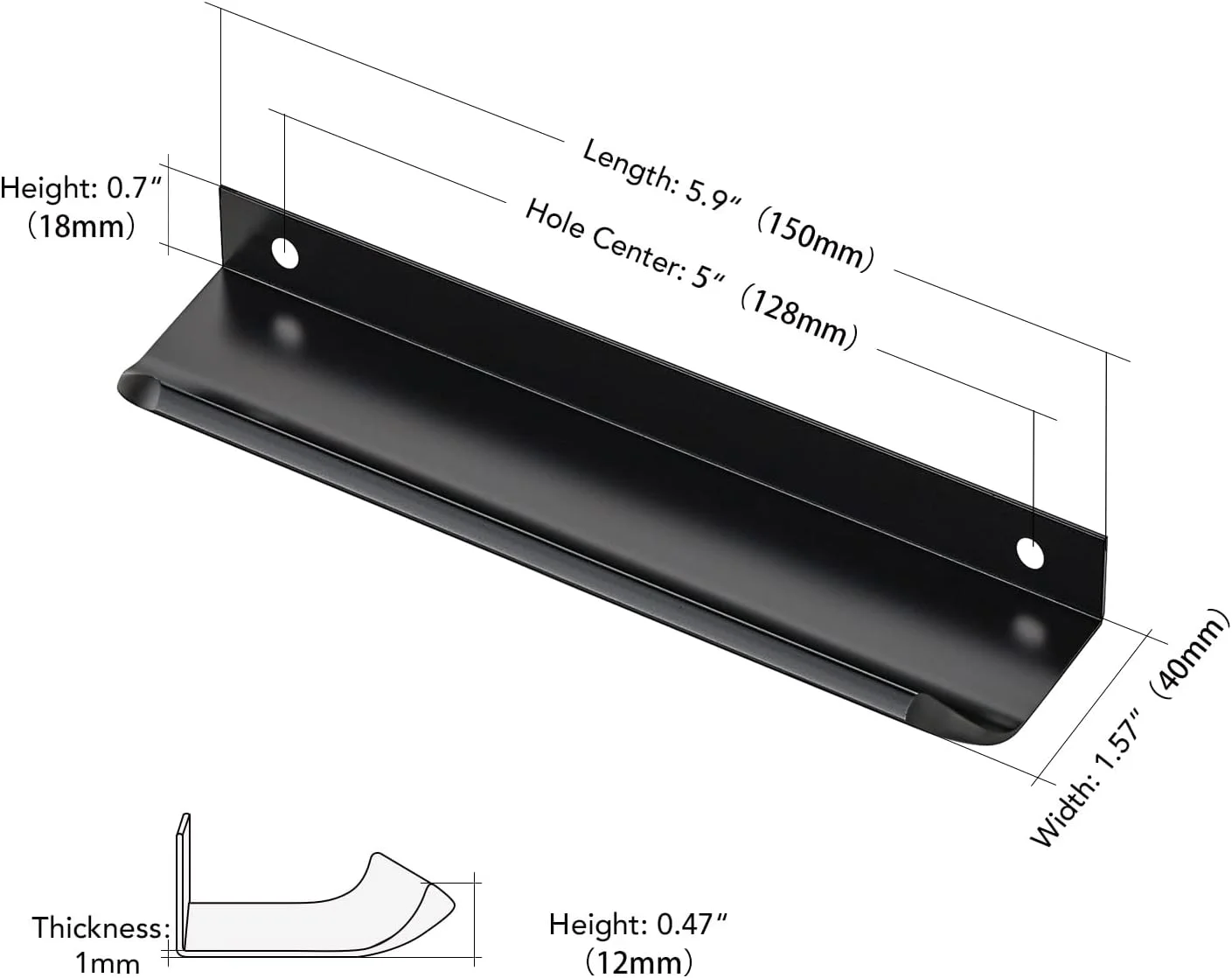 دستگیره کابینت راوینته، بسته 6 عددی، مشکی، 150 میلی متر، دستگیره لبه ای، فاصله مرکز سوراخ 128 میلی متر، دستگیره انگشتی برای کابینت دستگیره کابینت راوینته، بسته 6 عددی، مشکی، 150 میلی متر، دستگیره لبه ای، فاصله مرکز سوراخ 128 میلی متر، دستگیره انگشتی برای کابینت