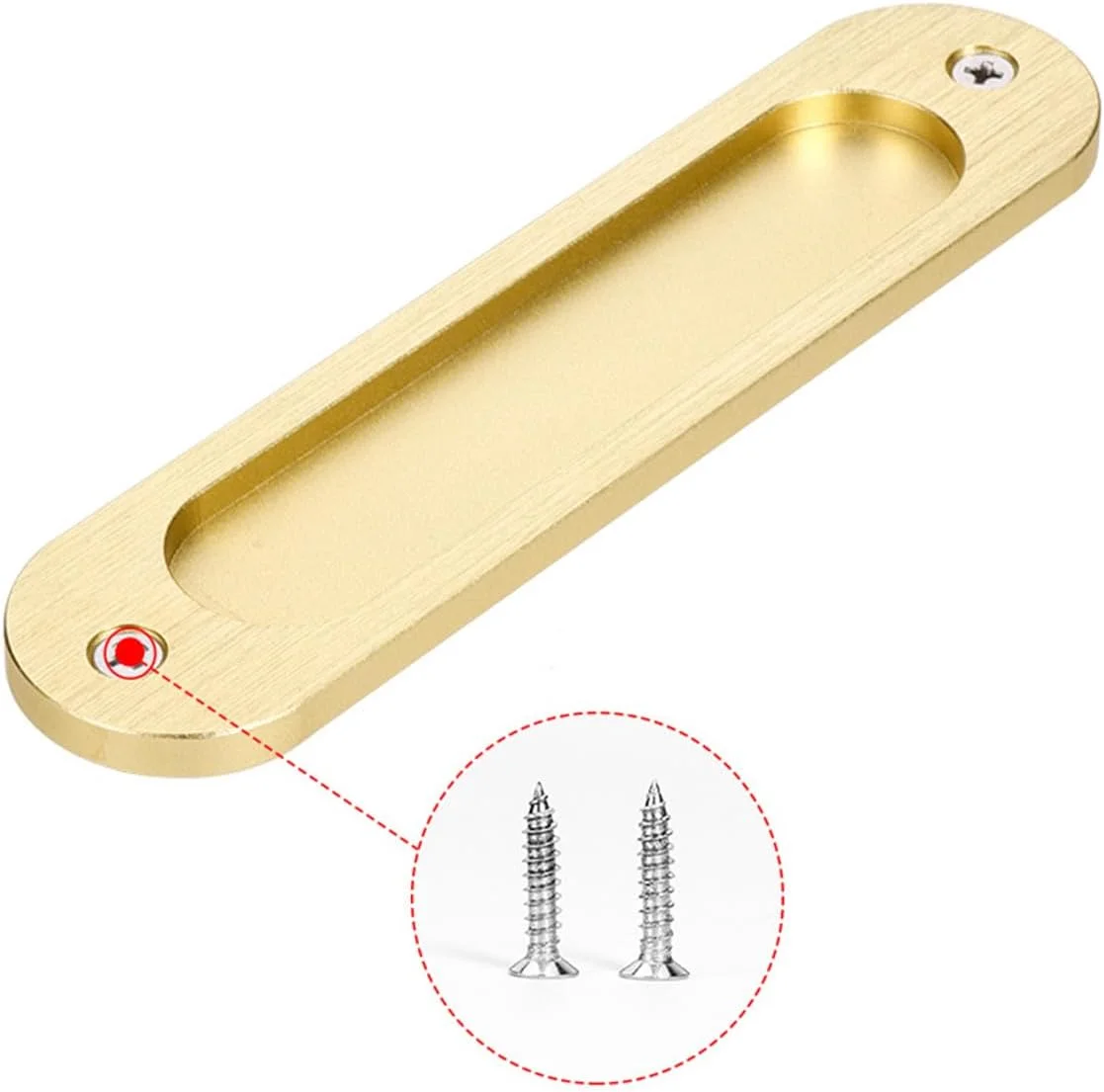 دستگیره های توکار انگشتی، بسته 4 عددی، 15 سانتی متری، آلیاژ آلومینیوم، مناسب درب های کشویی کمد، درب انبار، کمد، کابینت، پنجره، دستگیره های بیضی توکار