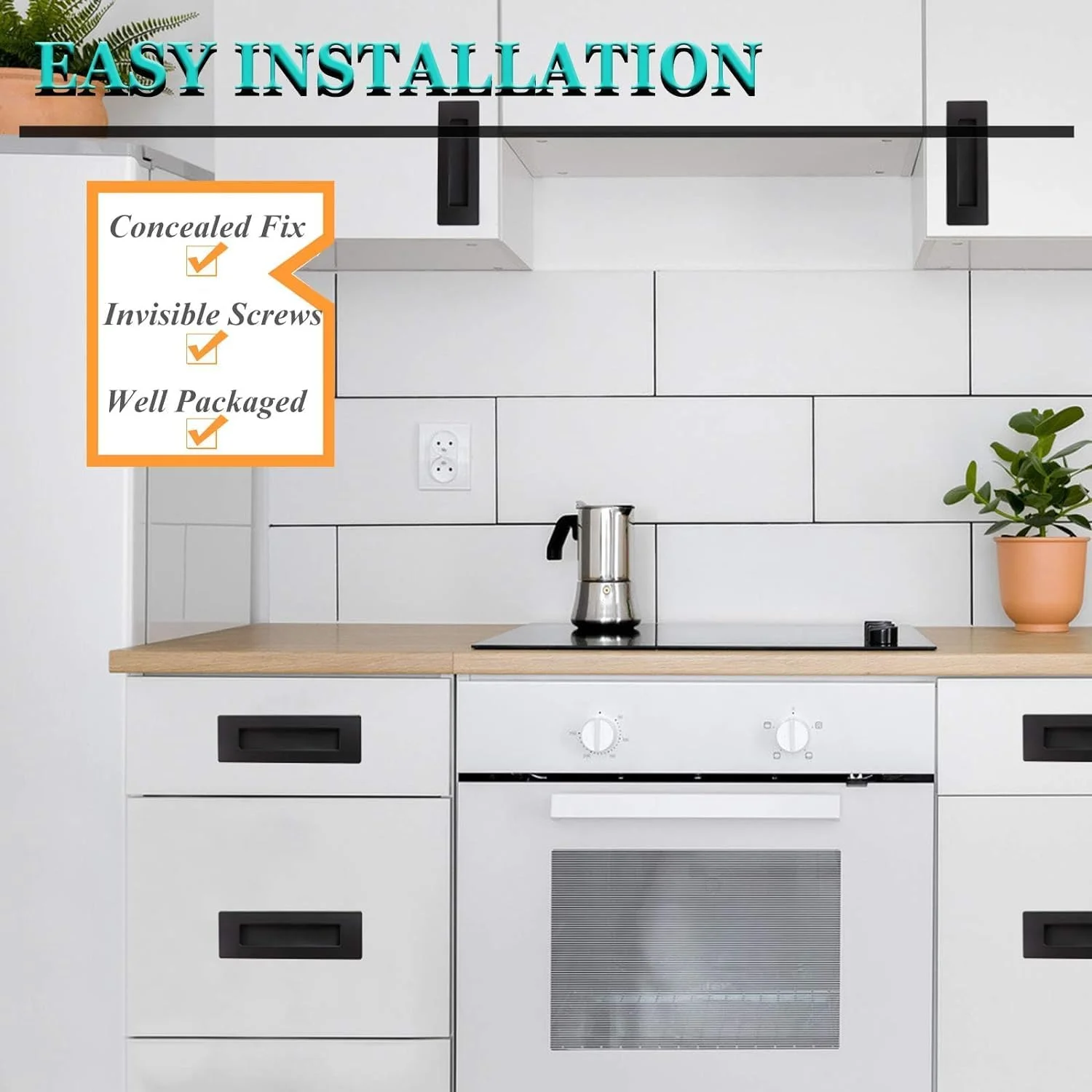 (2 عددی) دستگیره های توکار مستطیلی مشکی پروبریو، دستگیره های کشویی درب، دستگیره های انگشتی درب کمد استیل ضد زنگ، طول 6 اینچ (150 میلی متر)، دستگیره های توکار (2 عددی) دستگیره های توکار مستطیلی مشکی پروبریو، دستگیره های کشویی درب، دستگیره های انگشتی درب کمد استیل ضد زنگ، طول 6 اینچ (150 میلی متر)، دستگیره های توکار