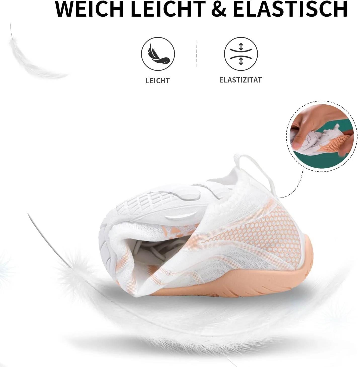 کفش های پیاده روی بارهفوت KASTWAVE برای زنان و مردان، تنفسی، ضد لغزش، کفش ورزشی با فضای پنجه، کفش های آبی برای پیاده روی، مناسب برای نوروپاتی، راحتی زمینی، زیره صفر، سایز 43 EU پهن