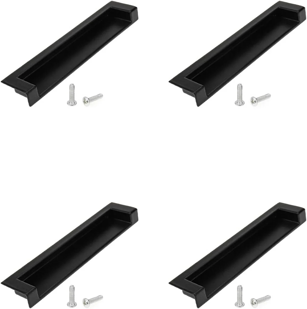 دستگیره توکار مشکی 5 اینچی Quluxe، دستگیره های توکار آلیاژ روی با پیچ برای کشوها، کابینت ها، کابینت حمام (بسته 4 عددی) دستگیره توکار مشکی 5 اینچی Quluxe، دستگیره های توکار آلیاژ روی با پیچ برای کشوها، کابینت ها، کابینت حمام (بسته 4 عددی)