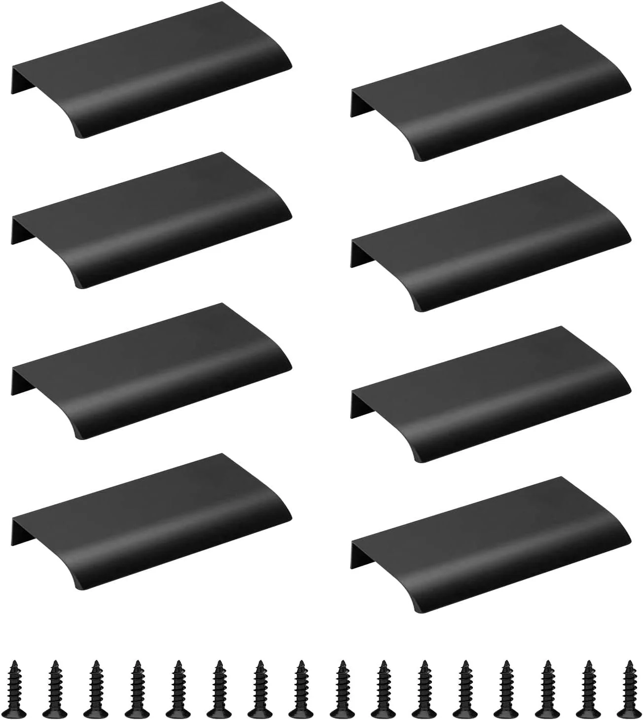 دستگیره لبه ای مدرن مبلمان MOROBOR، مناسب کشو، کابینت و آشپزخانه، 120 میلی متر، مشکی، بسته 8 عددی