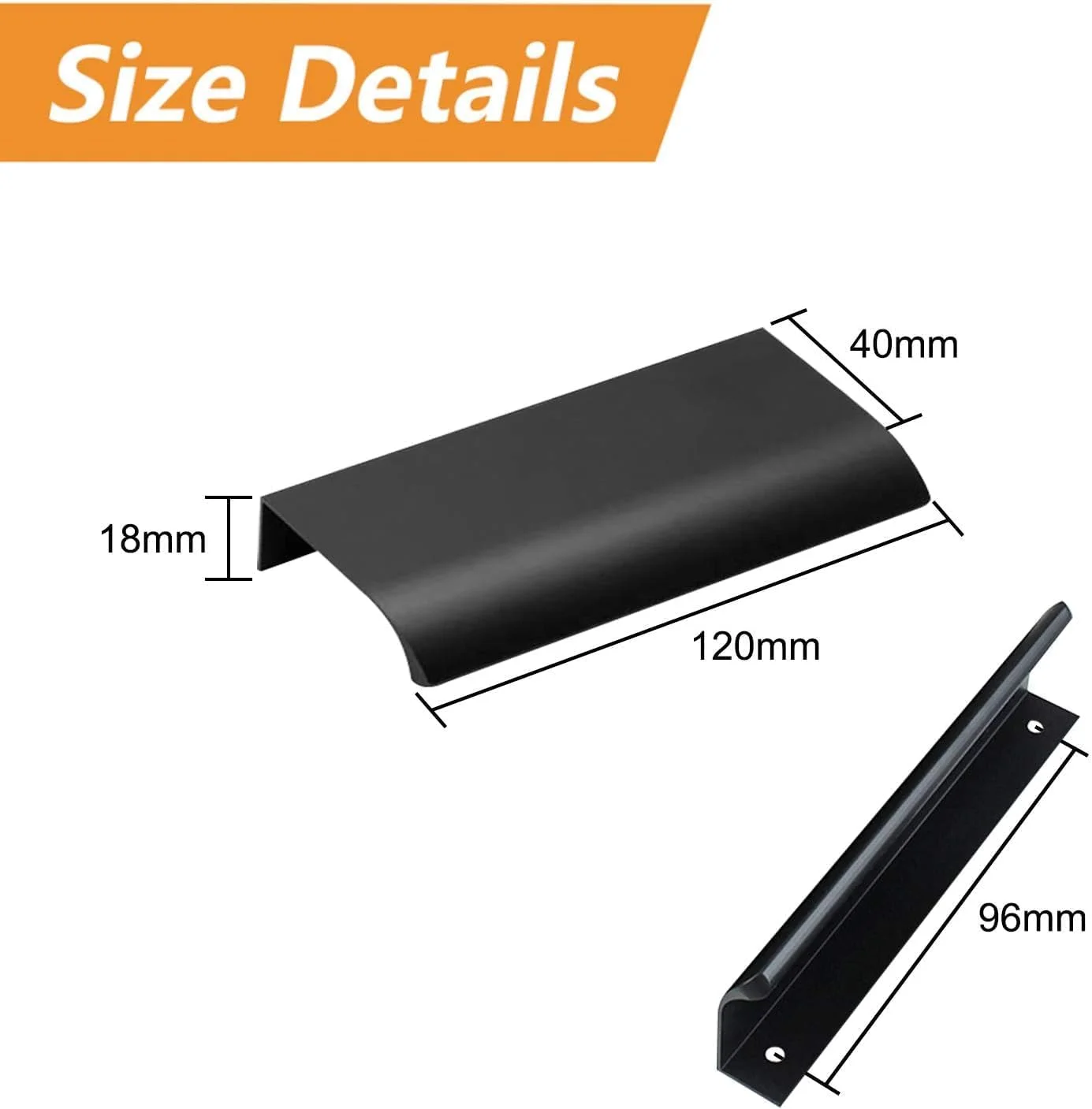 دستگیره لبه ای مدرن مبلمان MOROBOR، مناسب کشو، کابینت و آشپزخانه، 120 میلی متر، مشکی، بسته 8 عددی دستگیره لبه ای مدرن مبلمان MOROBOR، مناسب کشو، کابینت و آشپزخانه، 120 میلی متر، مشکی، بسته 8 عددی