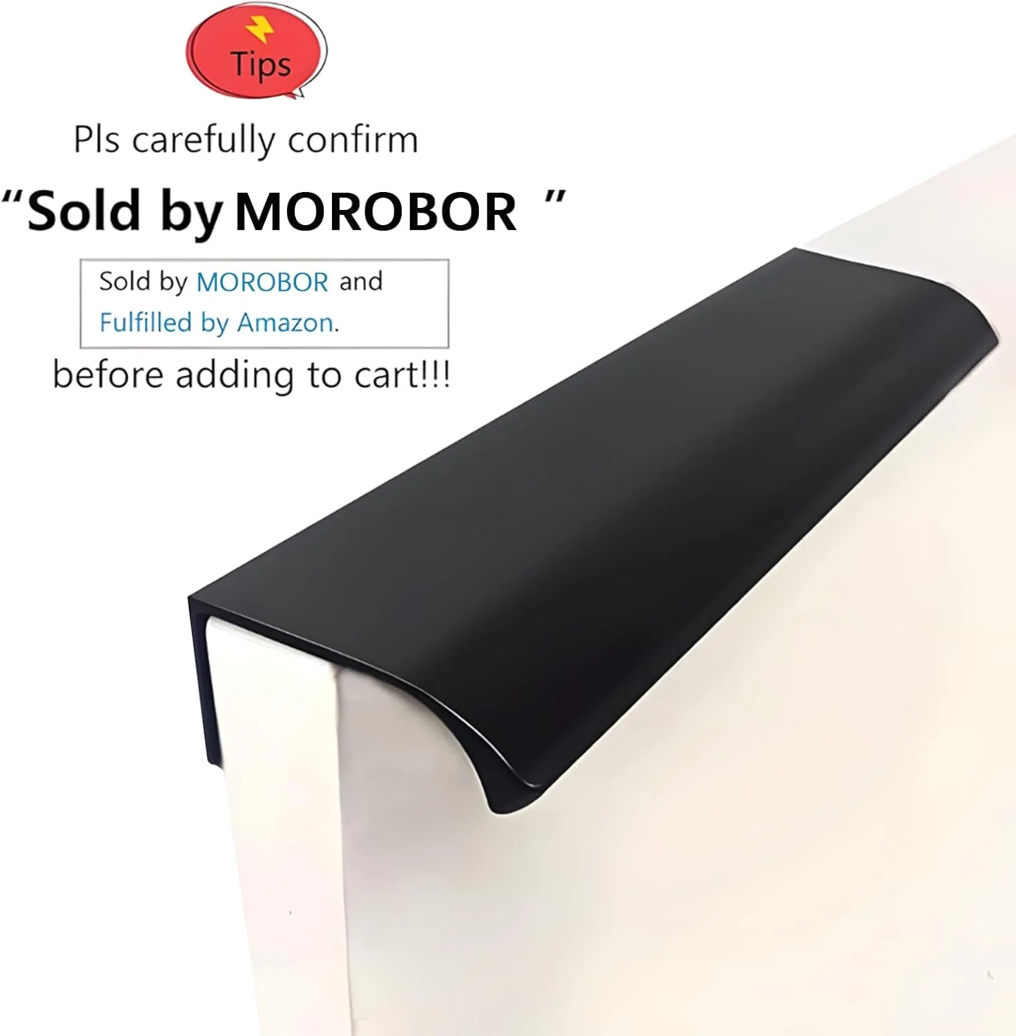 دستگیره لبه ای مدرن مبلمان MOROBOR، مناسب کشو، کابینت و آشپزخانه، 120 میلی متر، مشکی، بسته 8 عددی دستگیره لبه ای مدرن مبلمان MOROBOR، مناسب کشو، کابینت و آشپزخانه، 120 میلی متر، مشکی، بسته 8 عددی