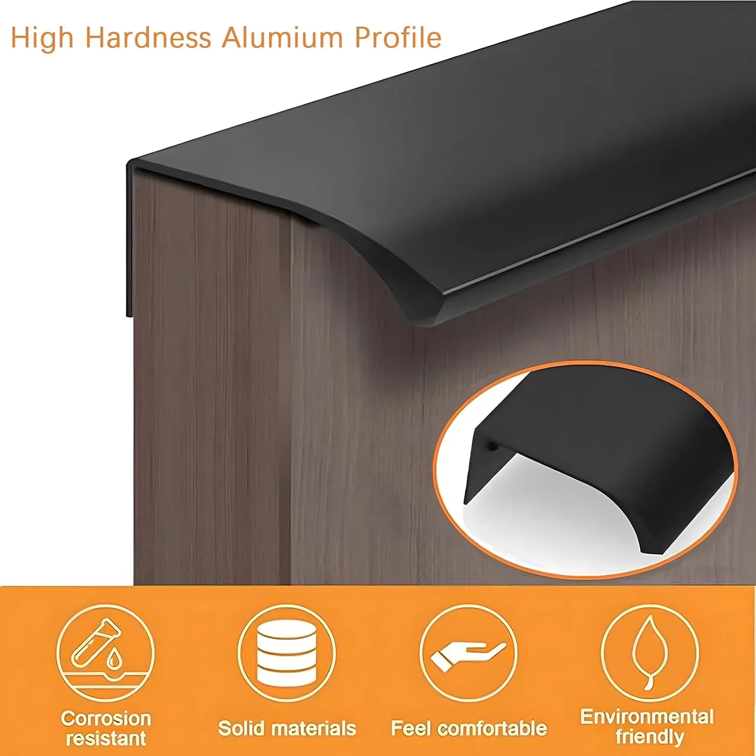 دستگیره لبه ای مدرن مبلمان MOROBOR، مناسب کشو، کابینت و آشپزخانه، 120 میلی متر، مشکی، بسته 8 عددی دستگیره لبه ای مدرن مبلمان MOROBOR، مناسب کشو، کابینت و آشپزخانه، 120 میلی متر، مشکی، بسته 8 عددی