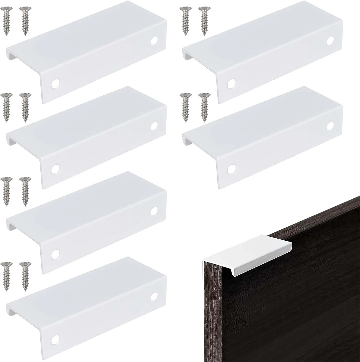 دستگیره لبه انگشتی Nivofu، 6 عدد دستگیره مخفی کابینت، دستگیره های توکار کابینت 120 میلی متر، دستگیره آلومینیومی، با 12 پیچ، دستگیره کشو برای کمد، کابینت، اتاق خواب (سفید) دستگیره لبه انگشتی Nivofu، 6 عدد دستگیره مخفی کابینت، دستگیره های توکار کابینت 120 میلی متر، دستگیره آلومینیومی، با 12 پیچ، دستگیره کشو برای کمد، کابینت، اتاق خواب (سفید)