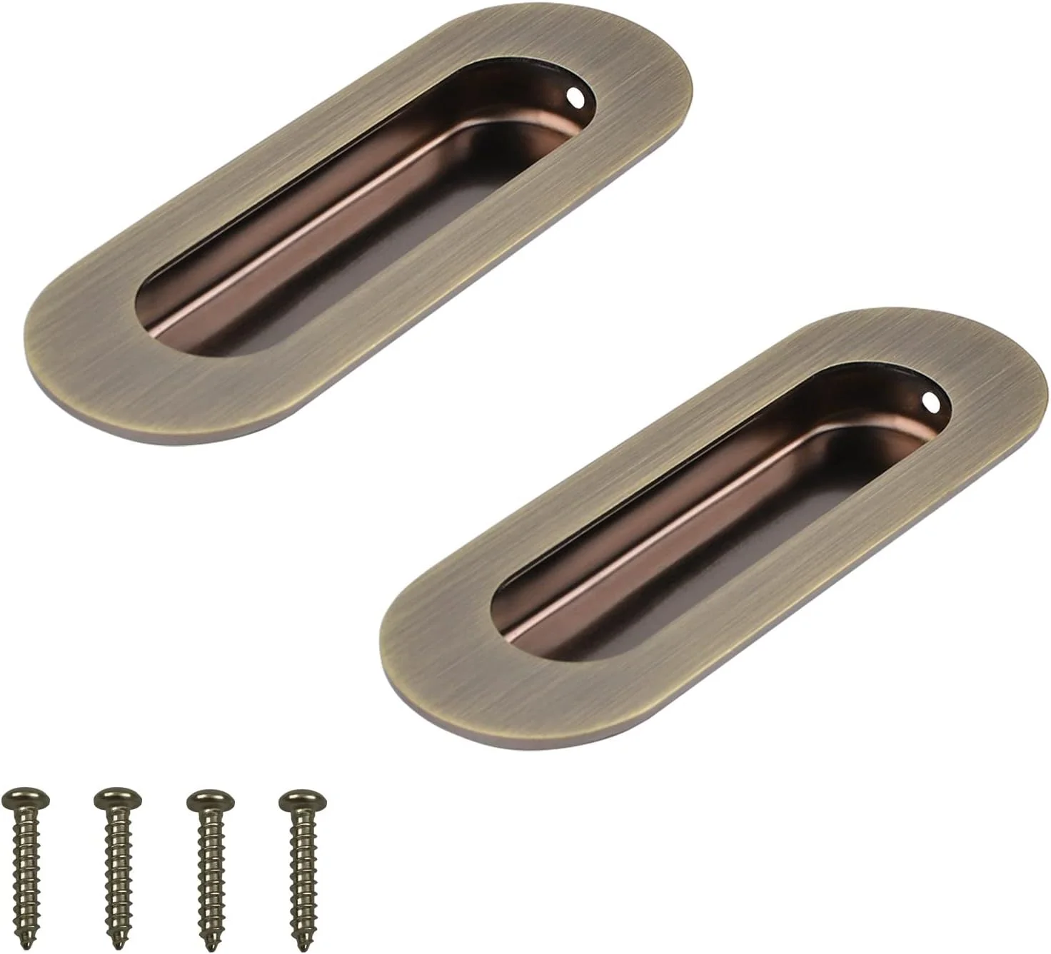 دستگیره کابینت MOROBOR، 2 عدد فولاد ضد زنگ برنزی بیضی شکل با سوراخ جانبی توکار دستگیره درب کشویی فرورفته با پیچ های مخفی برای کمد کشو و کمد لباس دستگیره کابینت MOROBOR، 2 عدد فولاد ضد زنگ برنزی بیضی شکل با سوراخ جانبی توکار دستگیره درب کشویی فرورفته با پیچ های مخفی برای کمد کشو و کمد لباس