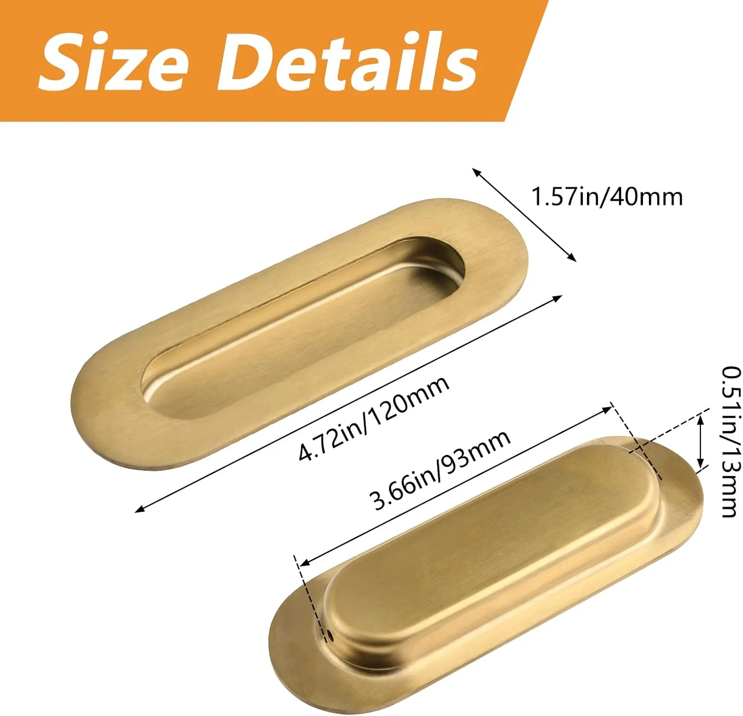 دستگیره توکار استیل طلایی مات MOROBOR، 2 عددی، دستگیره درب کشویی بیضی شکل فرورفته با پیچ های مخفی برای کشو کمد و کمد لباس دستگیره توکار استیل طلایی مات MOROBOR، 2 عددی، دستگیره درب کشویی بیضی شکل فرورفته با پیچ های مخفی برای کشو کمد و کمد لباس