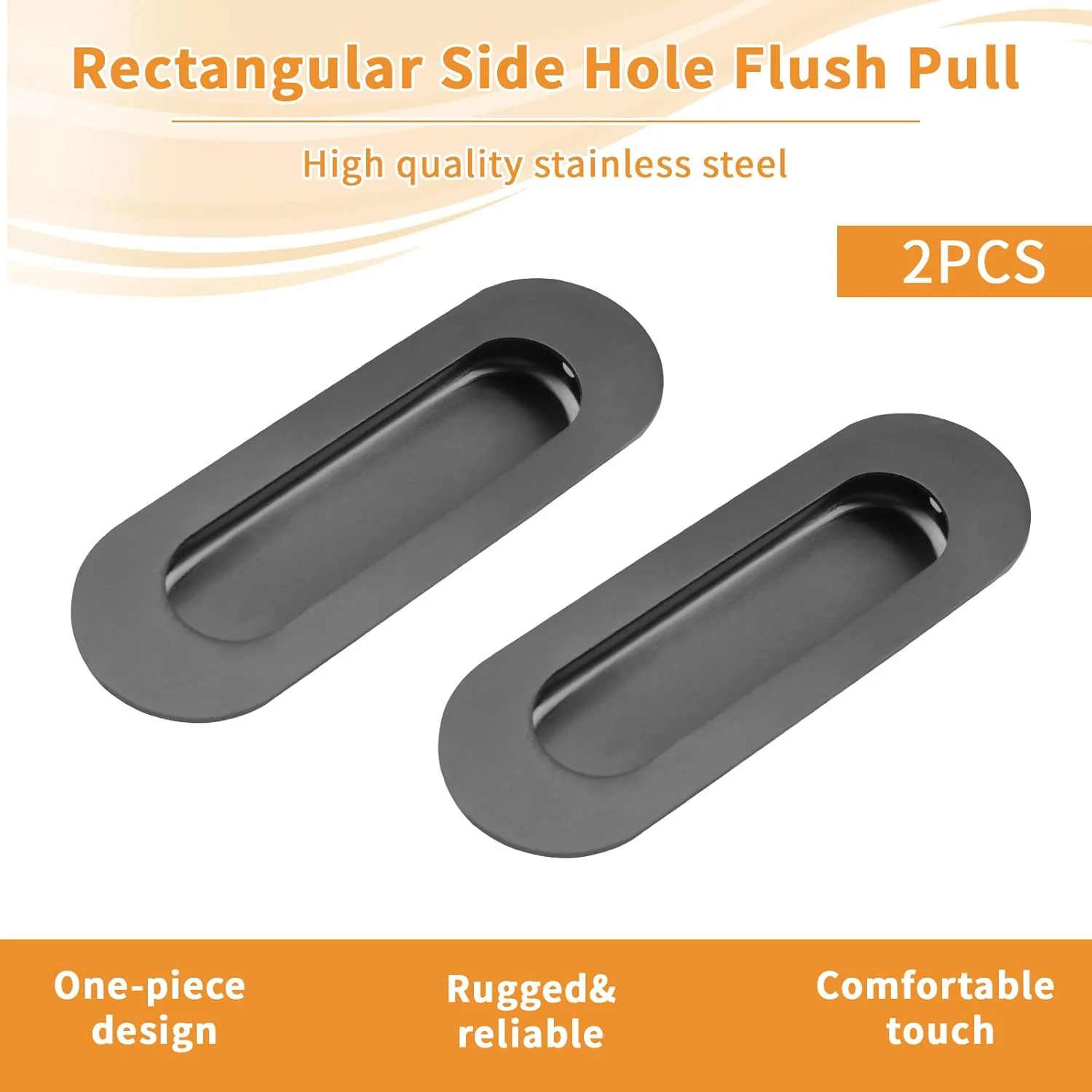 دستگیره های توکار درب کشویی MOROBOR، بسته 2 عددی، خاکستری، دستگیره های انگشتی فرورفته برای درب کابینت، کمد، دراور، استیل ضد زنگ بیضی شکل دستگیره های توکار درب کشویی MOROBOR، بسته 2 عددی، خاکستری، دستگیره های انگشتی فرورفته برای درب کابینت، کمد، دراور، استیل ضد زنگ بیضی شکل