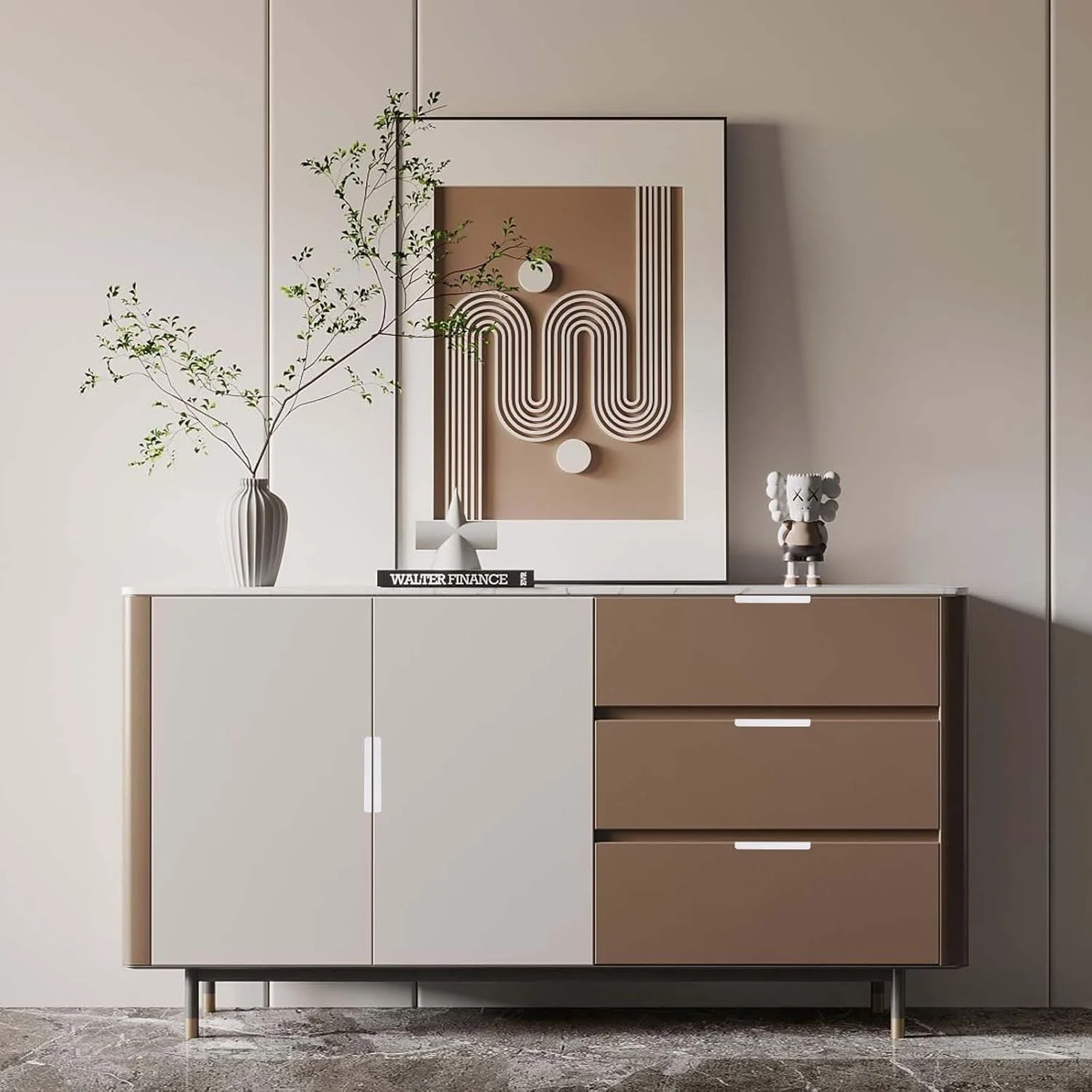 دستگیره لبه انگشتی Nivofu، 6 عدد دستگیره مخفی کابینت، دستگیره های توکار کابینت 120 میلی متر، دستگیره آلومینیومی، با 12 پیچ، دستگیره کشو برای کمد، کابینت، اتاق خواب (سفید)