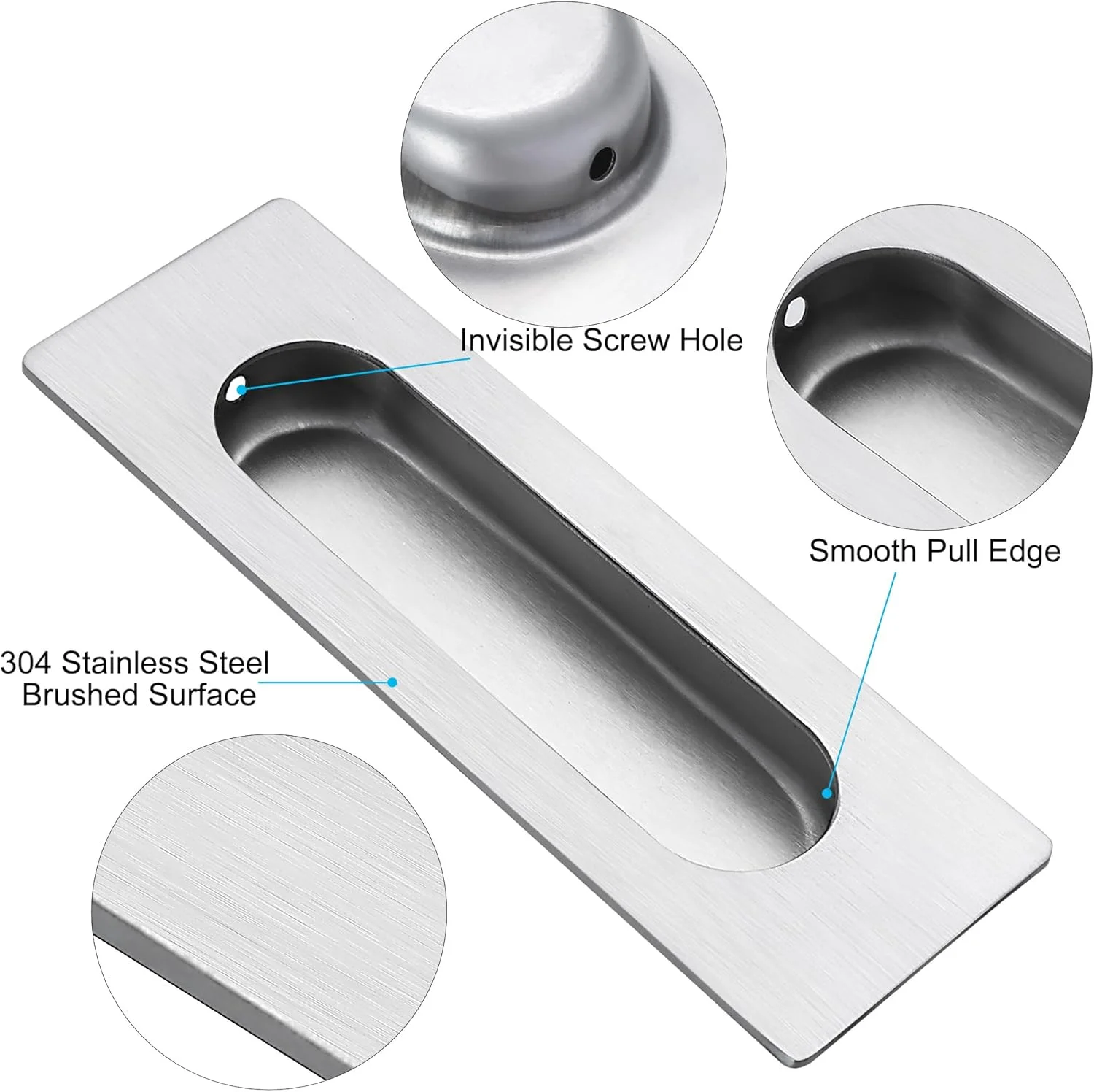 دستگیره های توکار انگشتی مستطیلی مَلیمالی، مناسب درب کابینت آشپزخانه، کمد و کشو، جنس استیل ضد زنگ برس خورده، طول 4.72 اینچ (2 عدد) دستگیره های توکار انگشتی مستطیلی مَلیمالی، مناسب درب کابینت آشپزخانه، کمد و کشو، جنس استیل ضد زنگ برس خورده، طول 4.72 اینچ (2 عدد)