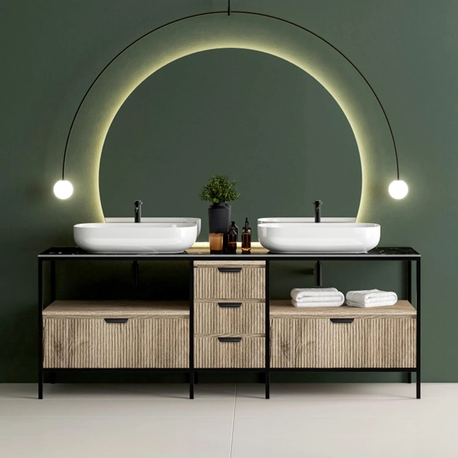 دستگیره مخفی لبه مشکی کابینت Malimali بسته 10 عددی، 3.15 اینچ، دستگیره های کشو کابینت آشپزخانه، دستگیره های آلومینیومی مدرن برای درب کمد، مشکی مات