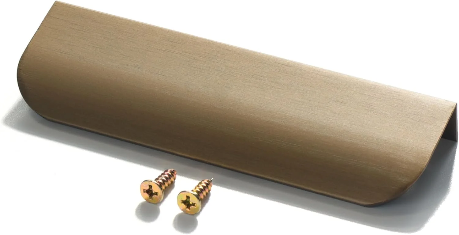 دستگیره لبه ای کابینت MATOYA، دستگیره مخفی کشو - دستگیره تخت کابینت برای نصب آسان - دستگیره کابینت آلیاژ آلومینیوم مدرن برای ارتقاء مبلمان آشپزخانه (8 عدد، برنزی، 120 میلی متر / 4.72 اینچ)