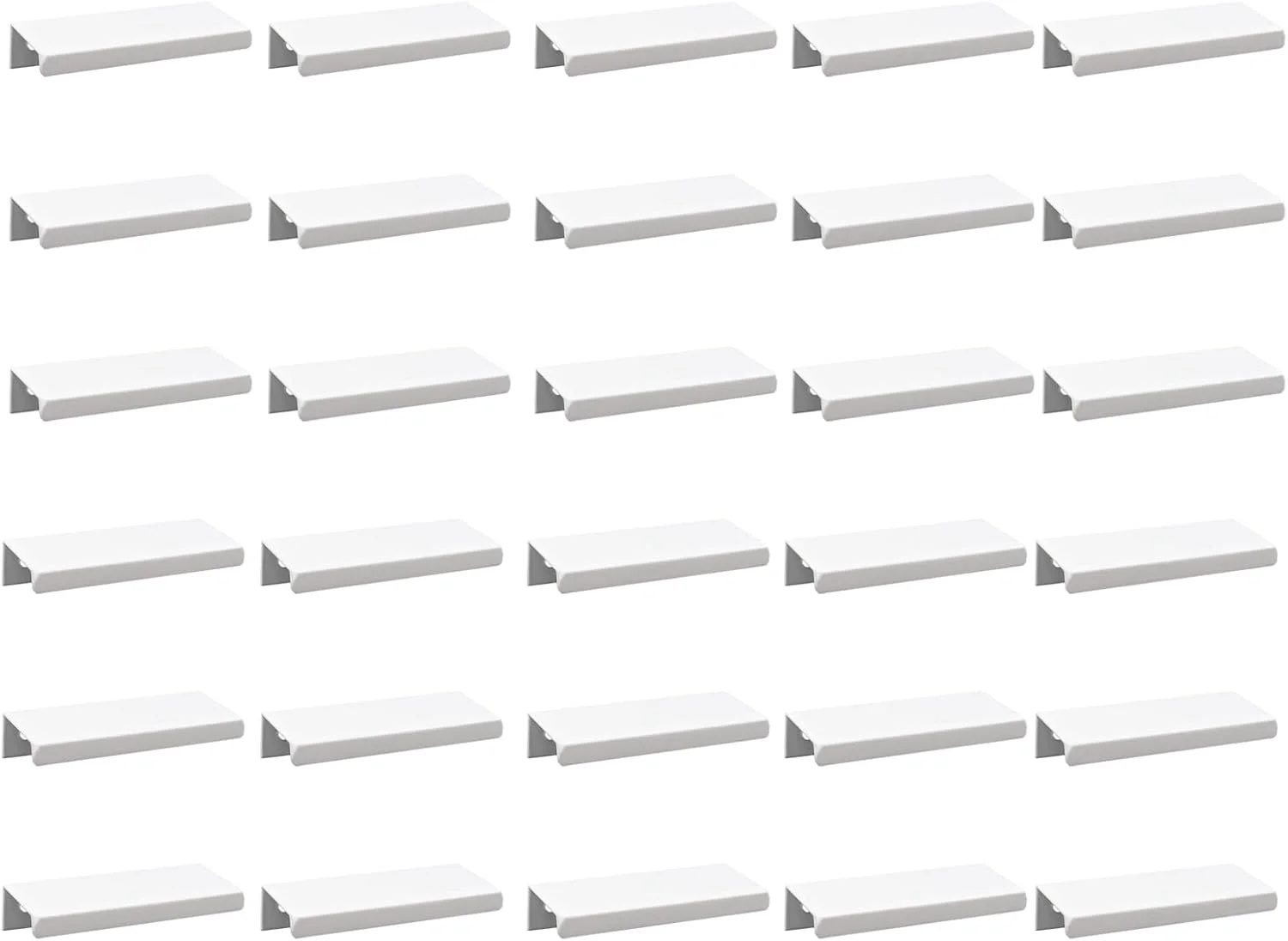 دستگیره های لبه ای LC LICTOP برای کابینت، دستگیره های زبانه ای انگشتی آلیاژ آلومینیوم 8 سانتی متری، دستگیره های مخفی کشو برای آشپزخانه، کمد، جالباسی، فاصله سوراخ 6.4 سانتی متر، 30 عدد دستگیره لبه ای سفید