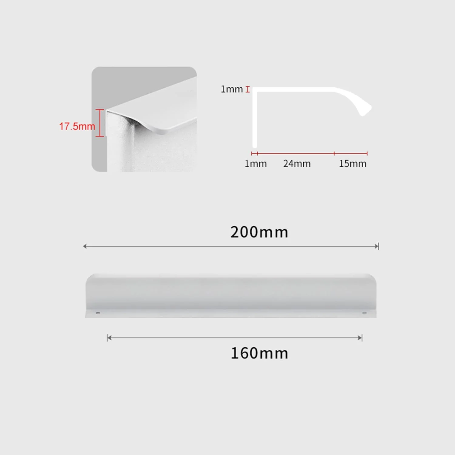 دستگیره کابینت LRYELWA بسته 2 عددی، دستگیره کشو آشپزخانه، دستگیره لبه انگشتی آلومینیومی، دستگیره های منحنی، دستگیره های مخفی درب کمد لباس، دستگیره برای کمد لباس خانگی، همراه با پیچ (200 میلی متر، سفید) دستگیره کابینت LRYELWA بسته 2 عددی، دستگیره کشو آشپزخانه، دستگیره لبه انگشتی آلومینیومی، دستگیره های منحنی، دستگیره های مخفی درب کمد لباس، دستگیره برای کمد لباس خانگی، همراه با پیچ (200 میلی متر، سفید)