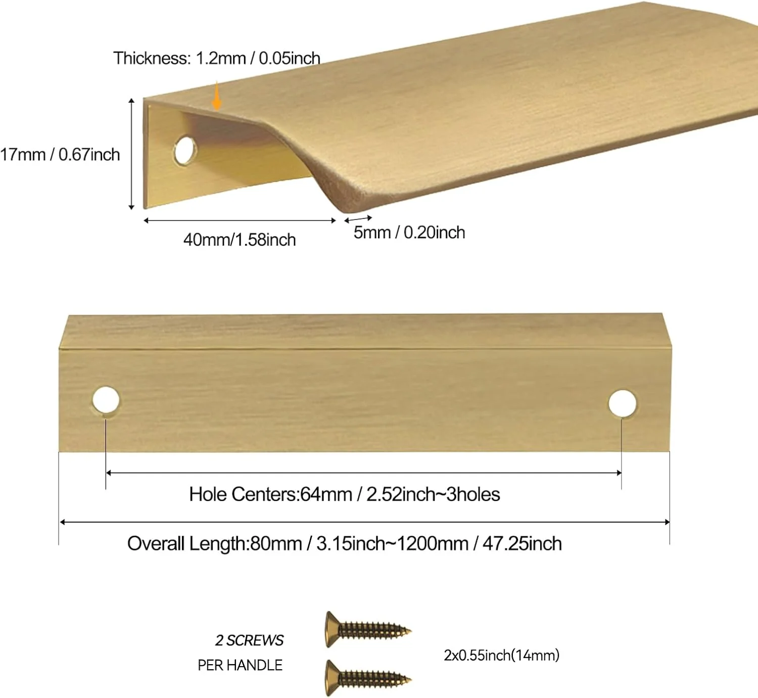 دستگیره لبه ای کابینت MATOYA، دستگیره مخفی کشو - دستگیره تخت کابینت برای نصب آسان - دستگیره کابینت آلیاژ آلومینیوم مدرن برای ارتقاء مبلمان آشپزخانه (8 عدد، برنزی، 120 میلی متر / 4.72 اینچ)