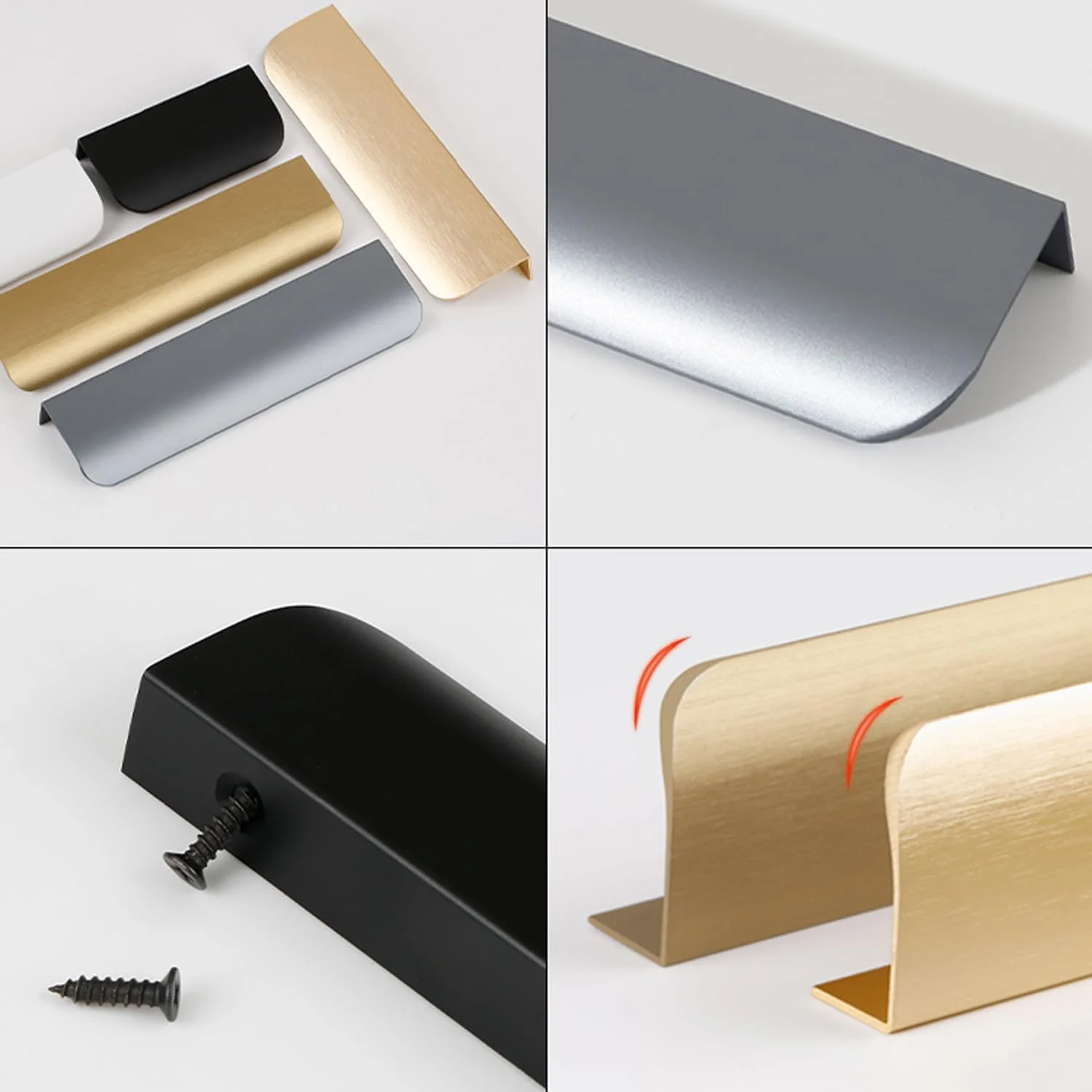 دستگیره کابینت LRYELWA بسته 2 عددی، دستگیره کشو آشپزخانه، دستگیره لبه انگشتی آلومینیومی، دستگیره های منحنی، دستگیره های مخفی درب کمد لباس، دستگیره برای کمد لباس خانگی، همراه با پیچ (200 میلی متر، سفید) دستگیره کابینت LRYELWA بسته 2 عددی، دستگیره کشو آشپزخانه، دستگیره لبه انگشتی آلومینیومی، دستگیره های منحنی، دستگیره های مخفی درب کمد لباس، دستگیره برای کمد لباس خانگی، همراه با پیچ (200 میلی متر، سفید)