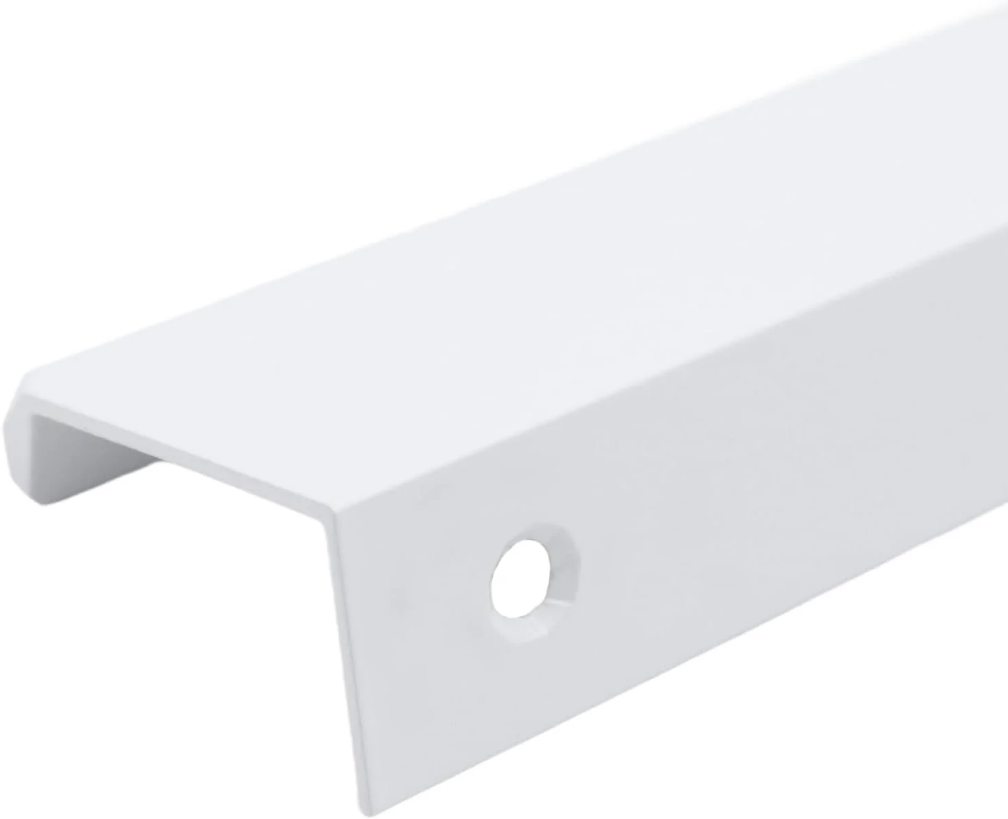 دستگیره های لبه ای LC LICTOP برای کابینت، دستگیره های زبانه ای انگشتی آلیاژ آلومینیوم 4.72 اینچی، دستگیره های مخفی کشو برای آشپزخانه، کمد لباس، فاصله سوراخ 3.78 اینچ، 6 عدد دستگیره لبه ای سفید