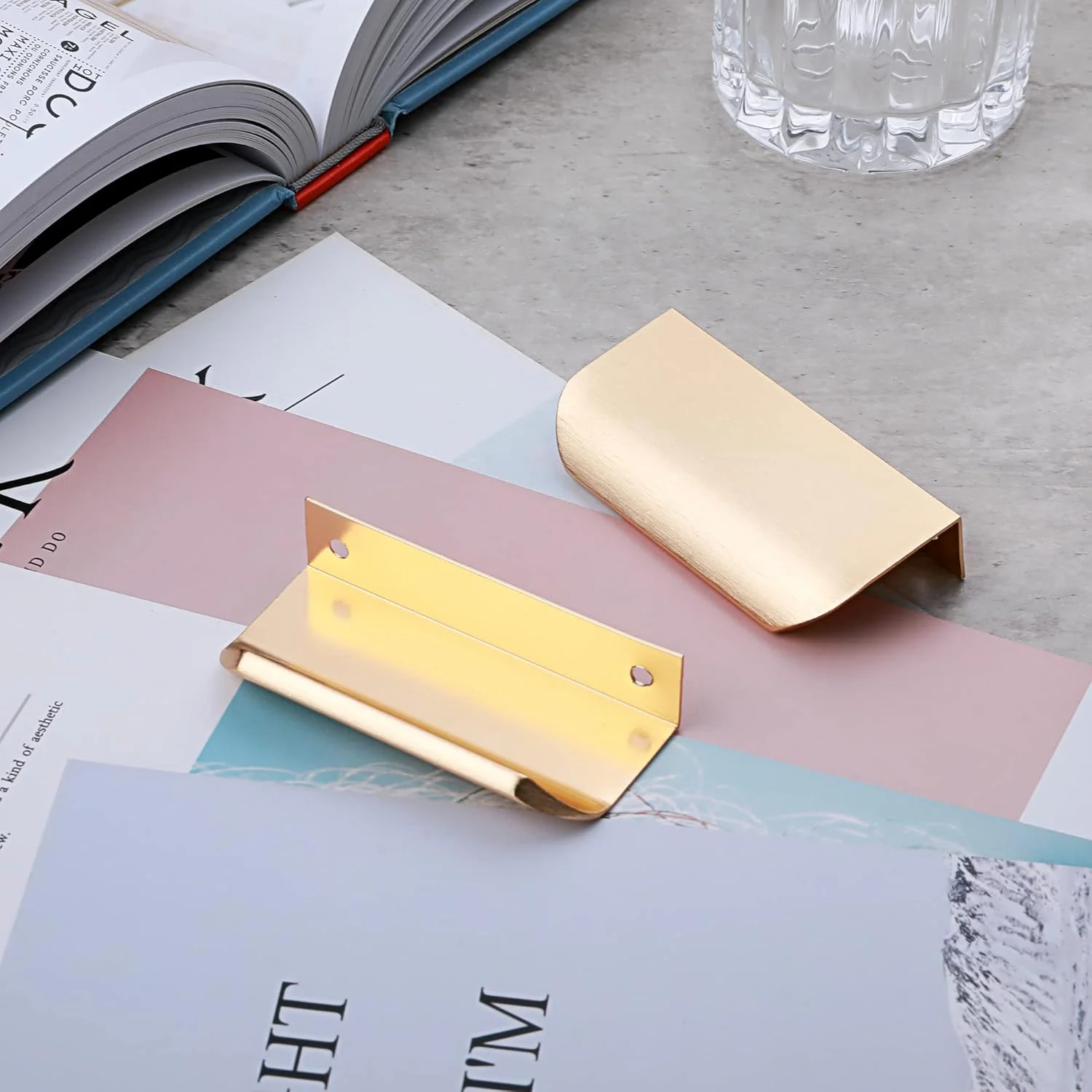 دستگیره مخفی لبه طلایی تیره Malimali بسته 5 عددی، دستگیره کشو کابینت 8 سانتی متری، دستگیره آلومینیومی مدرن برای درب کمد، طلایی تیره برس خورده دستگیره مخفی لبه طلایی تیره Malimali بسته 5 عددی، دستگیره کشو کابینت 8 سانتی متری، دستگیره آلومینیومی مدرن برای درب کمد، طلایی تیره برس خورده