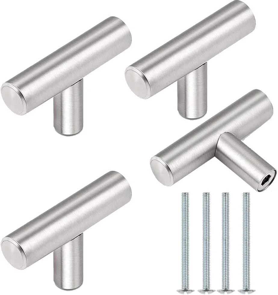 دستگیره کابینت JZS، بسته 4 عددی، استیل ضد زنگ، دستگیره کشو آشپزخانه، دستگیره کمد، دستگیره کابینت (نقره ای)