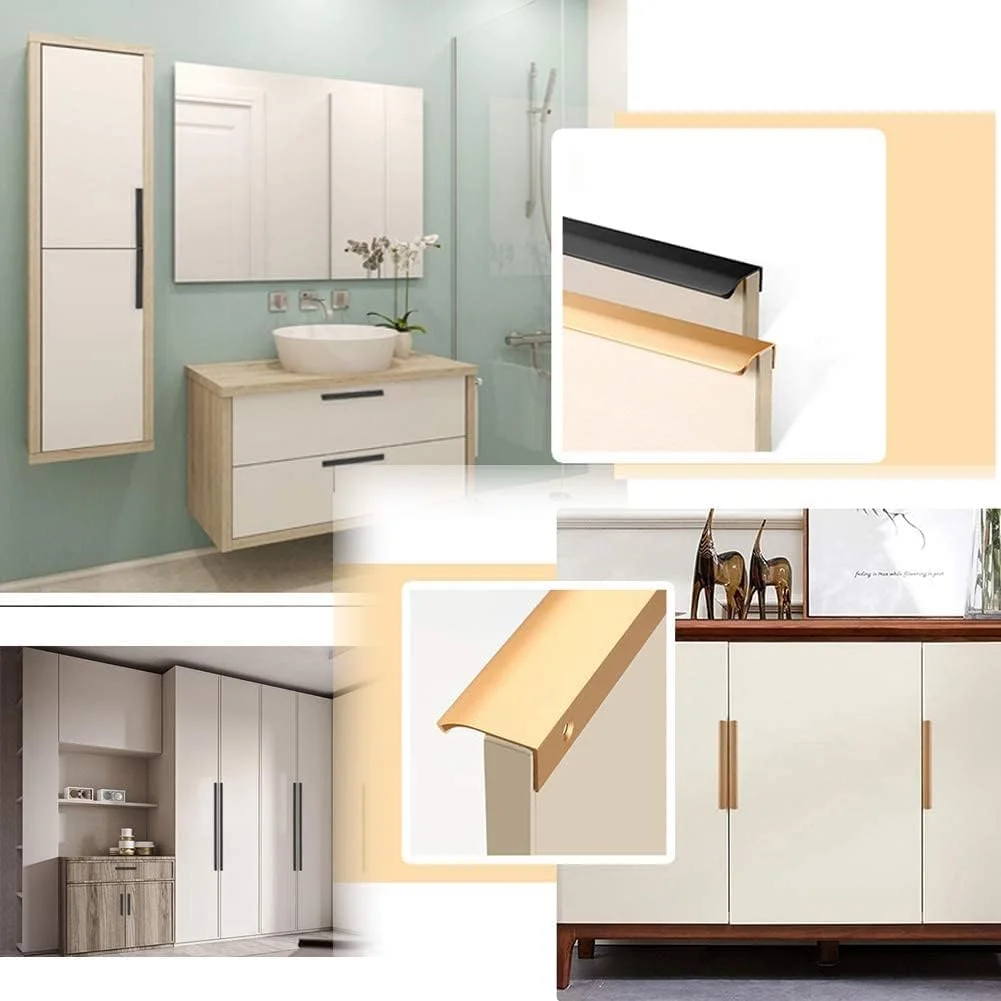 دستگیره مخفی لبه انگشتی جوجا، مناسب برای کشو و کابینت آشپزخانه، بسته 10 عددی (200 میلی متر، مشکی) دستگیره مخفی لبه انگشتی جوجا، مناسب برای کشو و کابینت آشپزخانه، بسته 10 عددی (200 میلی متر، مشکی)