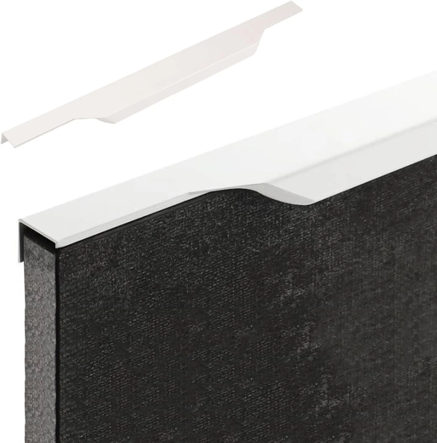 دستگیره های مخفی توکار مبلمان، دستگیره لبه انگشتی آلومینیومی، دستگیره های نامرئی کابینت آشپزخانه، دستگیره های کشویی درب کابینت مدرن، برای دکوراسیون منزل و دفتر کار، سفید (طول: 600 میلی متر)